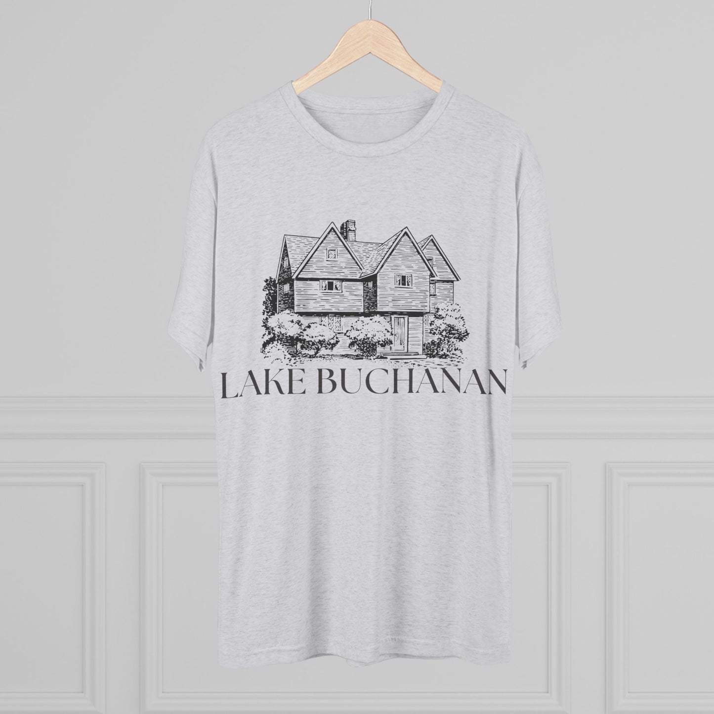 Lake Buchanan Unisex Tri-Blend Crew Tee, Casual T-Shirt, Summer Apparel, Lake House Shirt, Gift for Friends, Travel Tee