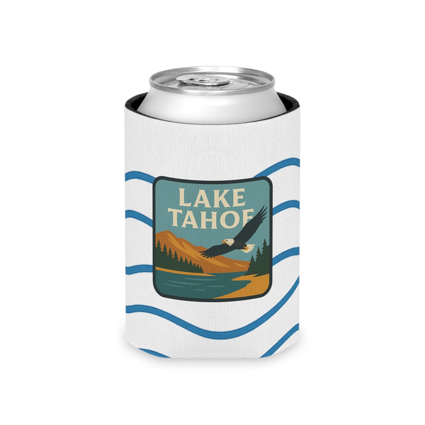 Lake Tahoe Can Cooler | Vintage Lake House Drink Holder, Outdoor Party Favor, Moose Design, Camping Gear, Summer BBQ Essential