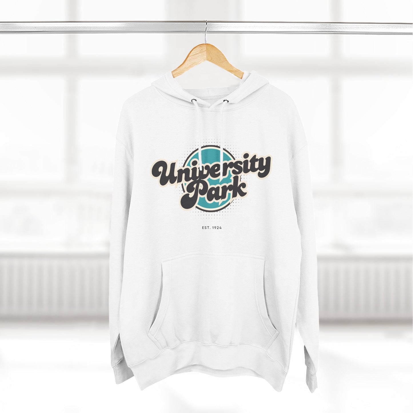 University Park Retro Vibe Hoodie for Casual Days, Streetwear, Unisex Gift, Cozy Layering Apparel