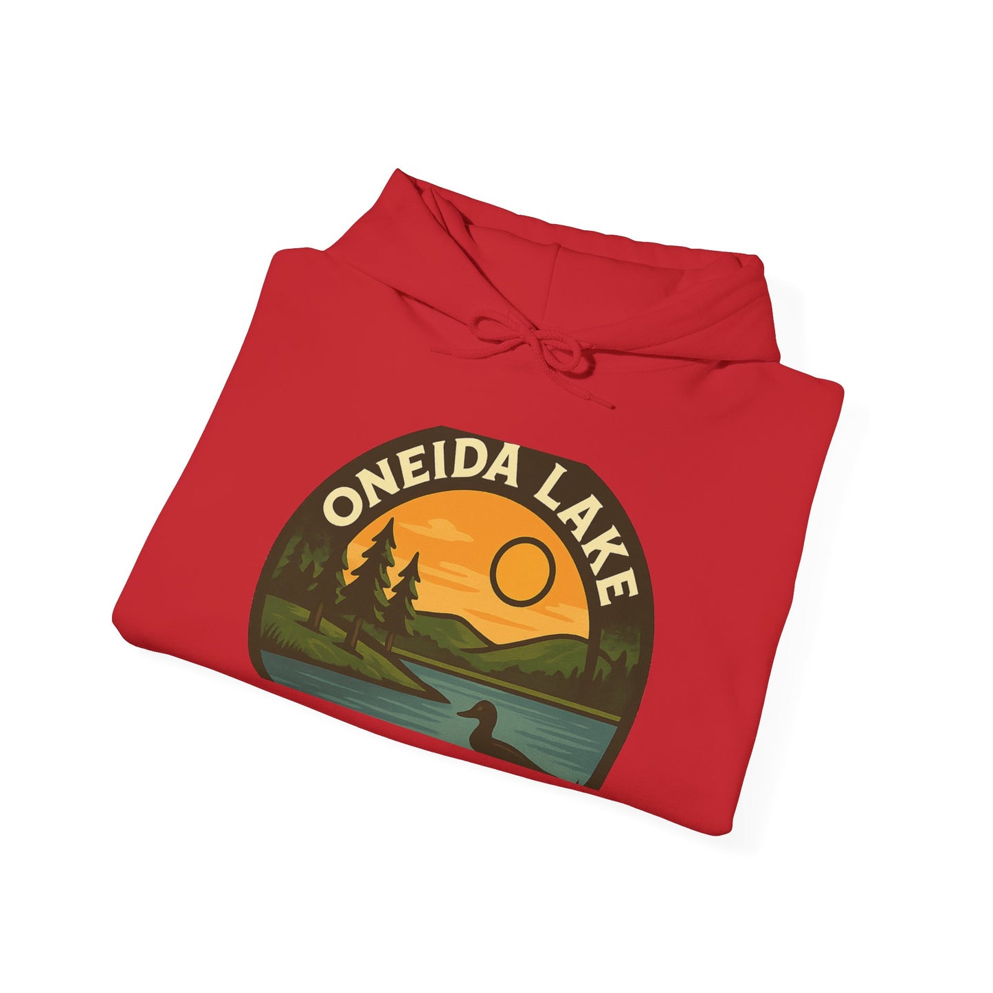 Oneida Lake Hoodie, Cozy Casual Wear, Unisex Sweatshirt, Lake Lover Gift, Outdoor Adventure Apparel, Summer Retreat Fashion