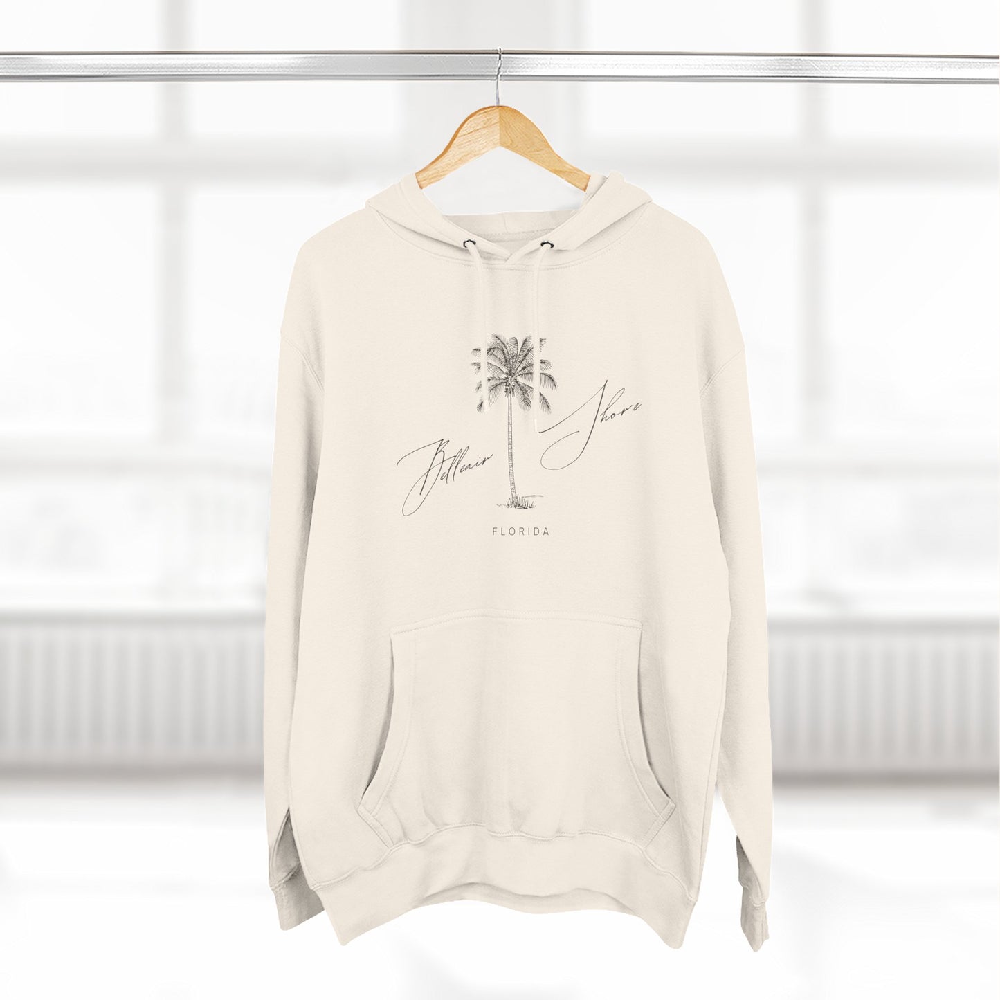 Belleair Shore Stylish Three-Panel Fleece Hoodie for Cozy Days, Casual Wear, Warm Layering, Gift for Him or Her, White Stylish Apparel