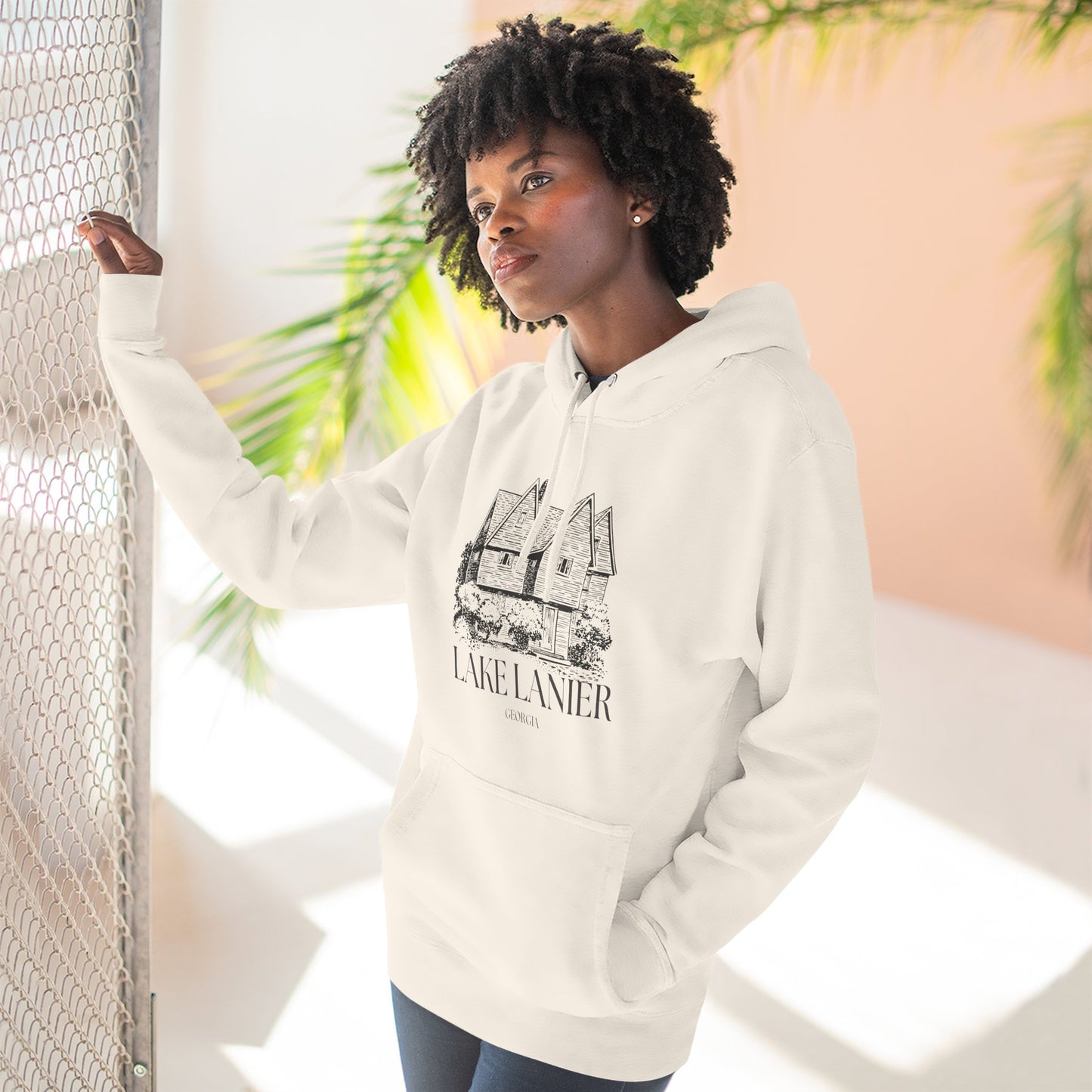 Cozy Lake Lanier Fleece Hoodie - Perfect for Relaxing, Outdoor Adventures, Gifts for Nature Lovers, Fall and Winter Apparel