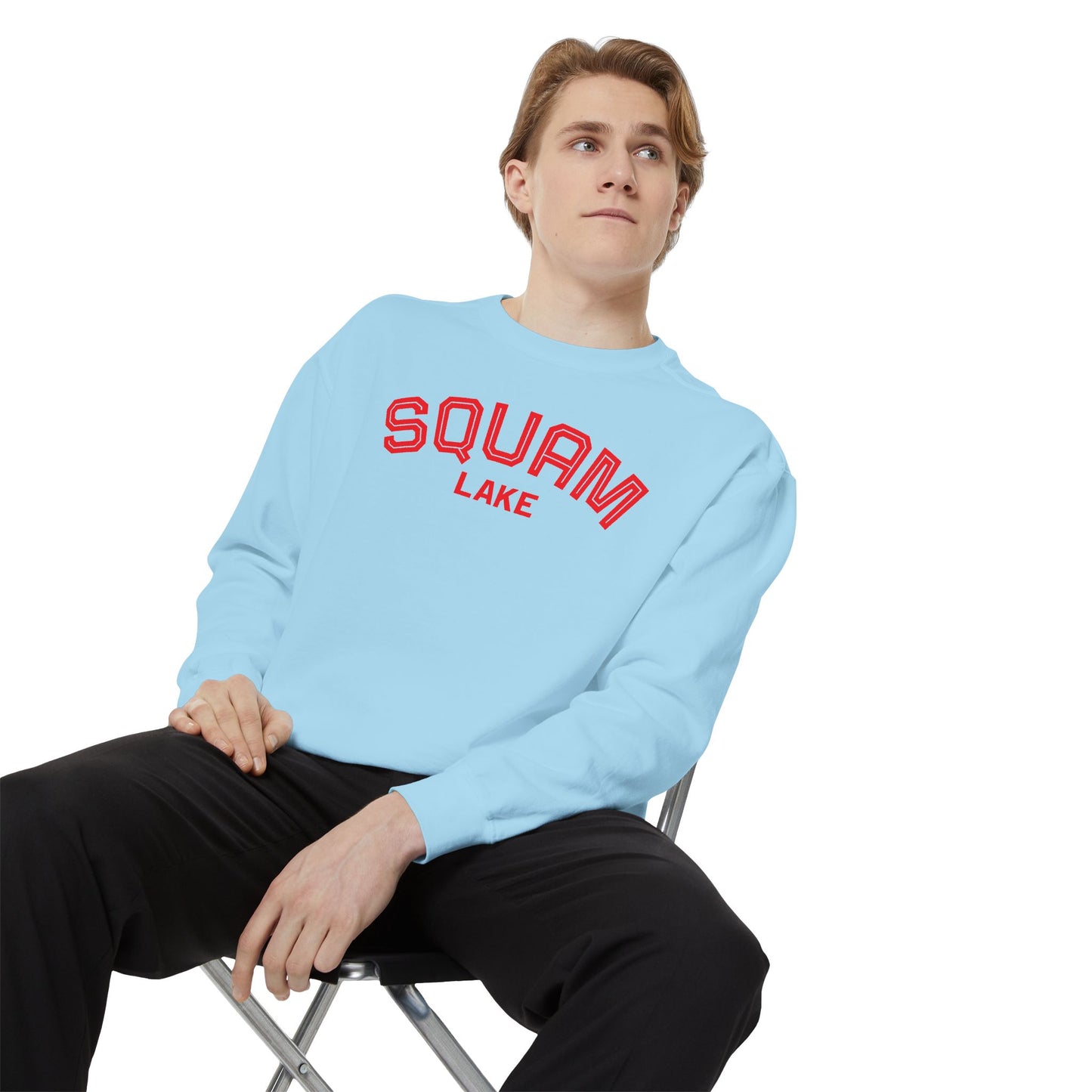 Squam Lake Unisex Garment-Dyed Sweatshirt, Cozy Casual Wear, Perfect for Lakeside Gatherings, Great for Fall, Gift for Nature Lovers