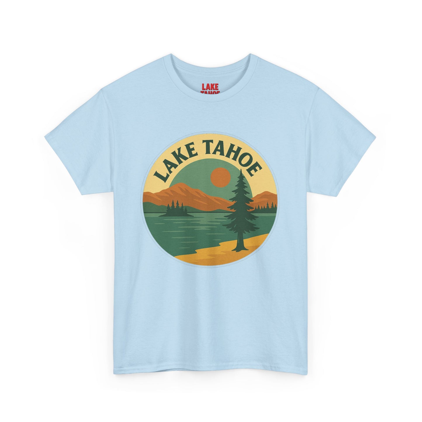 Lake Tahoe Graphic Tee | Unisex Heavy Cotton T-Shirt, Nature Lover Gift, Lake Adventure Shirt, Outdoor Apparel, Vintage Lake Design