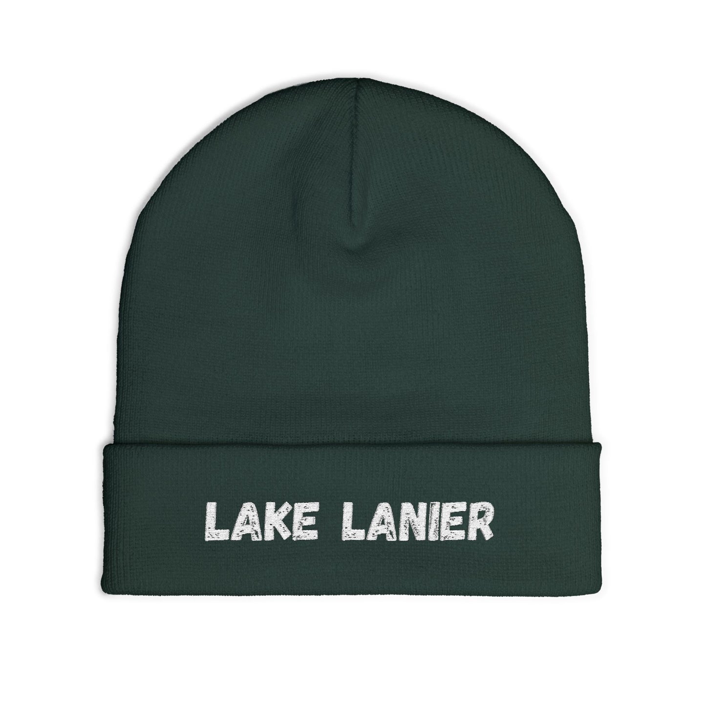 Lake Lanier Cozy Embroidered Knit Beanie, Winter Hat, Lake Lanier Merchandise, Warm Knit Hat, Gift for Her, Outdoor Beanie