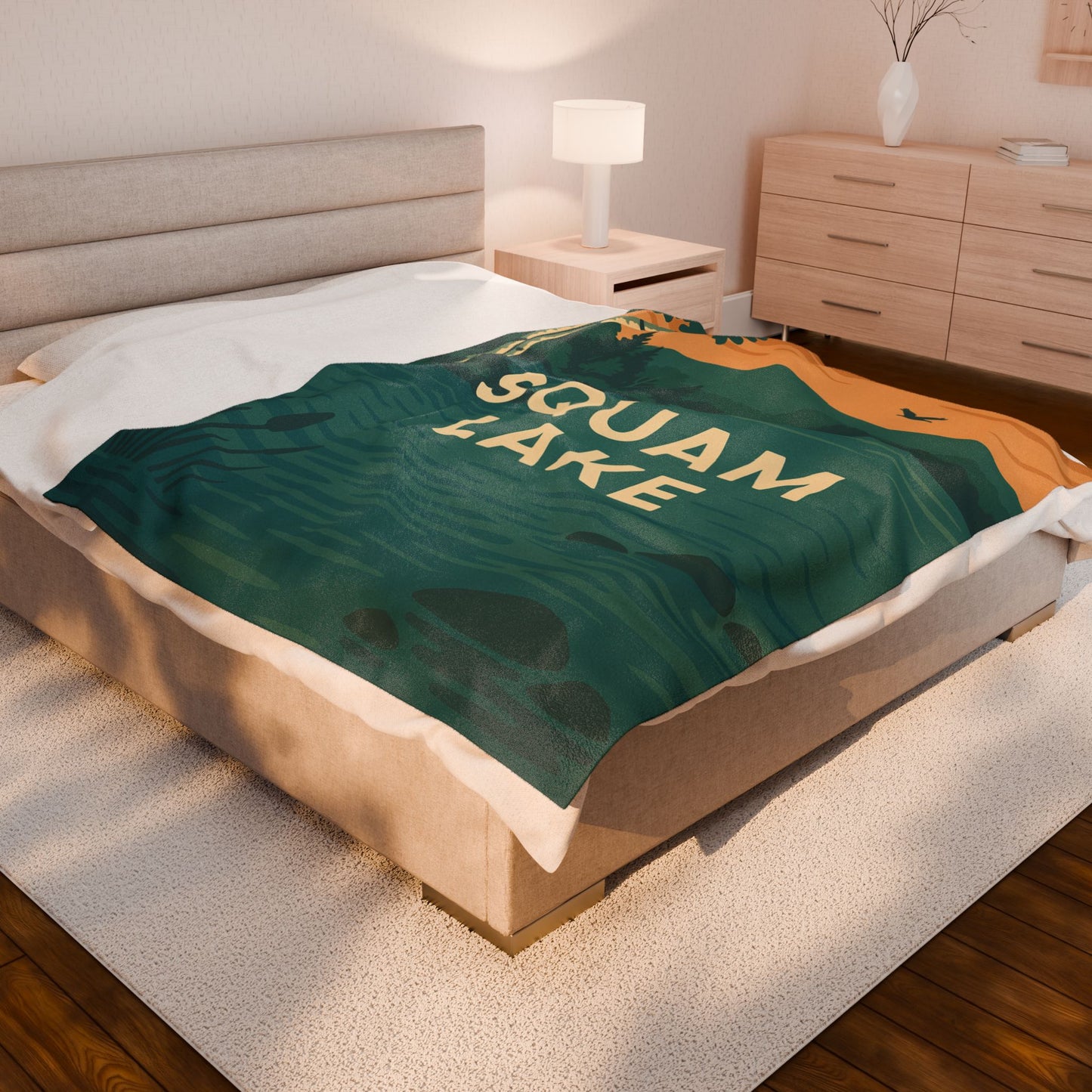Squam Lake Velveteen Plush Blanket