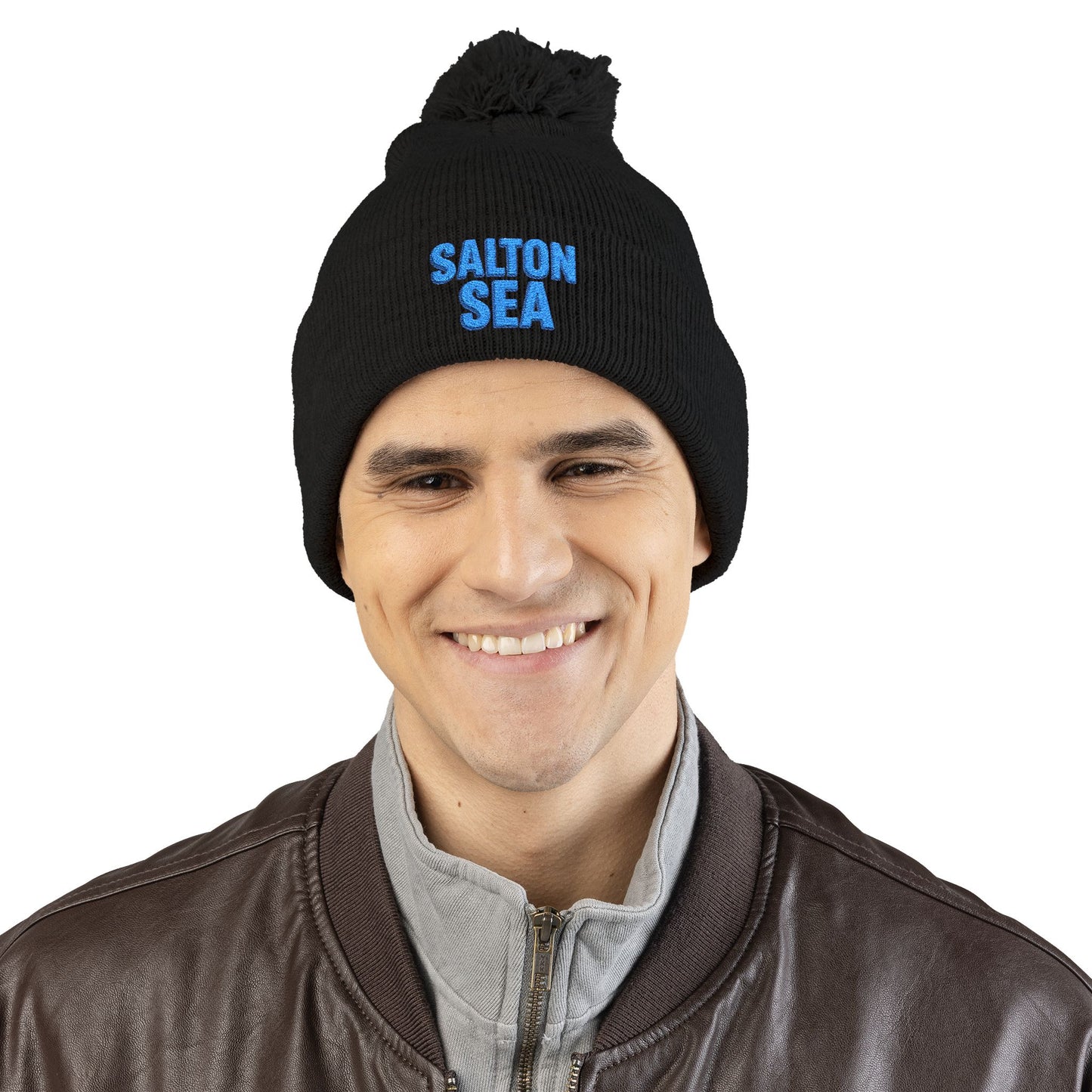 Salton Sea Pom-Pom Knit Cap (Embroidery)