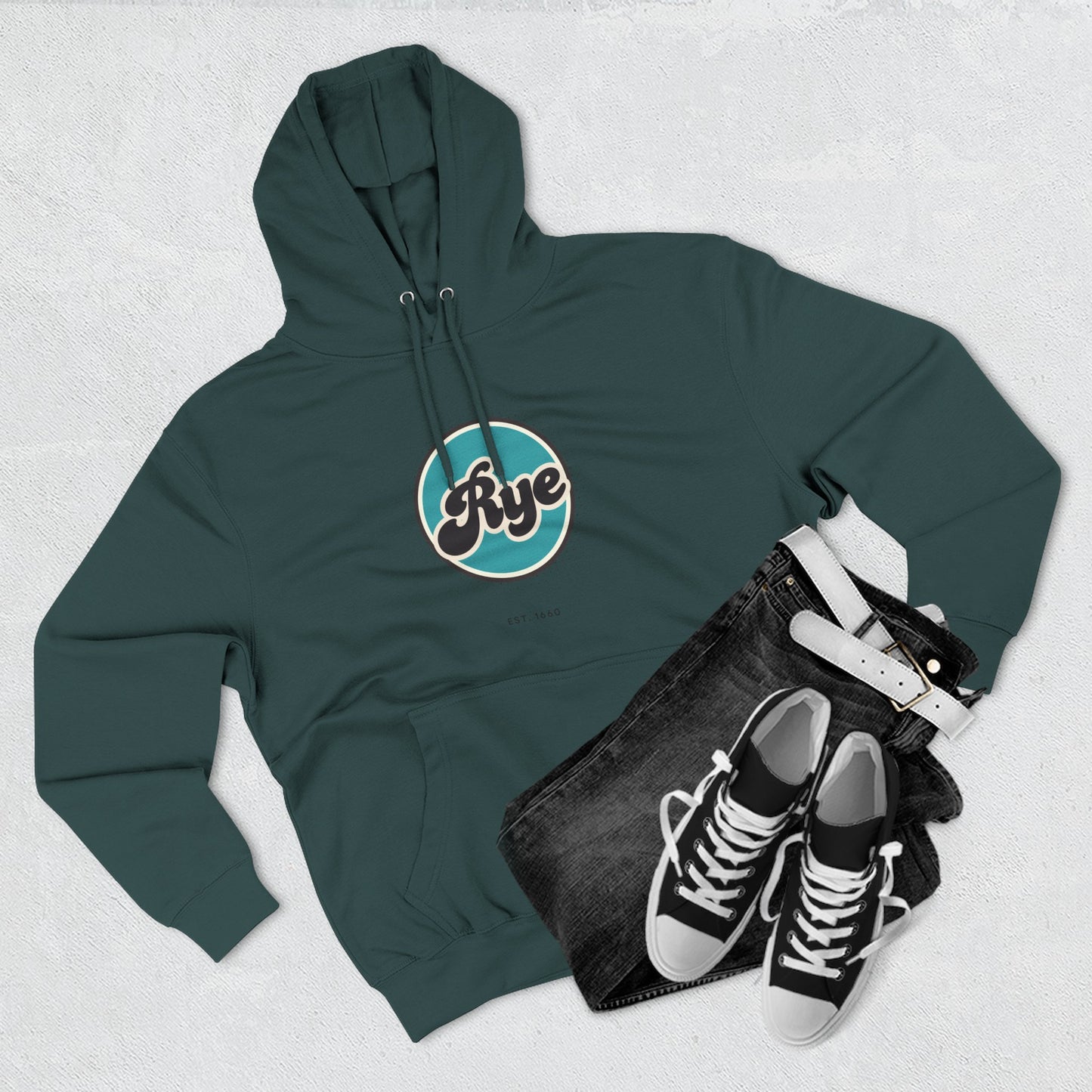 Rye Retro Vibe Hoodie for Casual Days, Streetwear, Unisex Gift, Cozy Layering Apparel