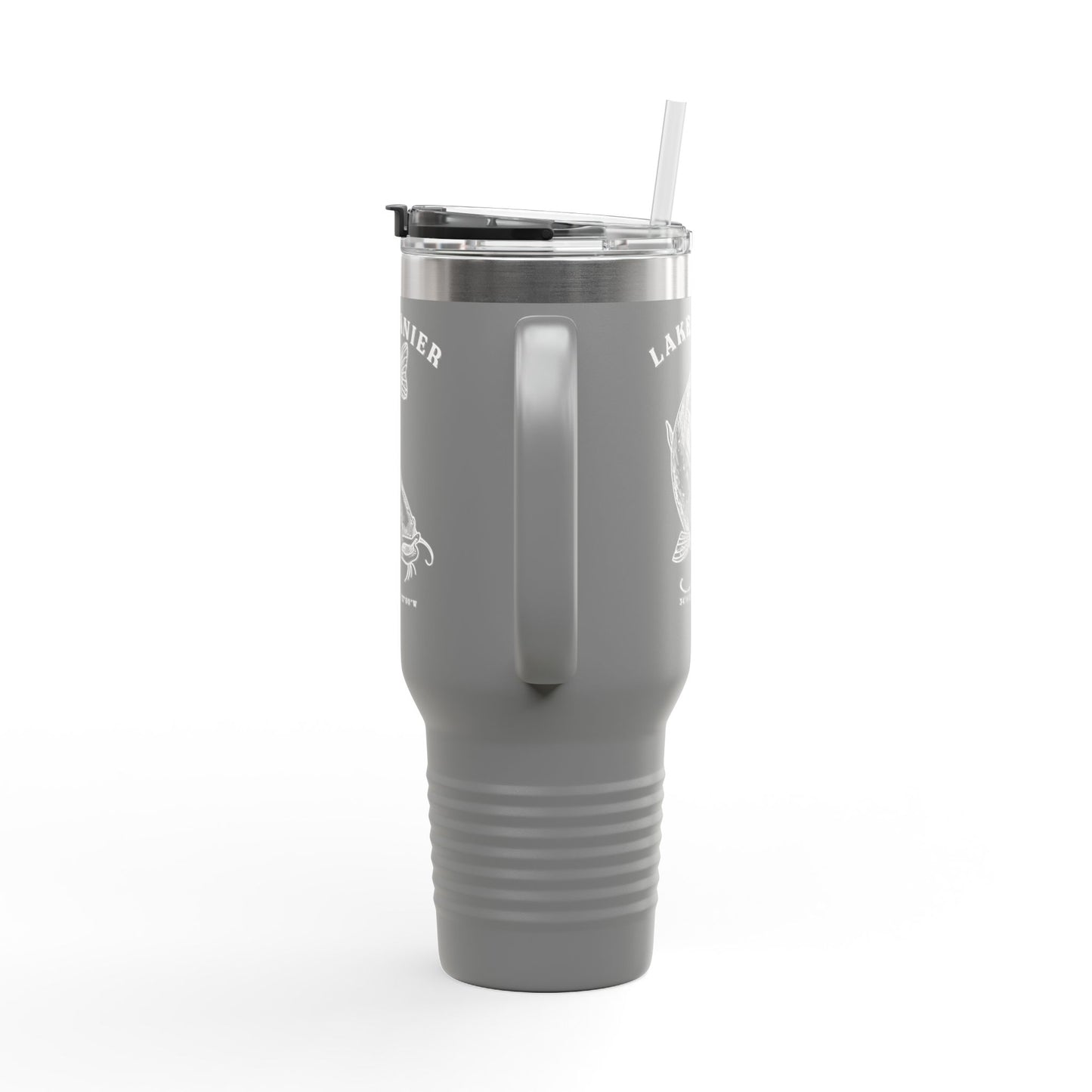 Lake Lanier Insulated Travel Mug, Summer Adventure Cup, Outdoor Coffee Tumbler, Fishing Gift, 40oz Drinkware