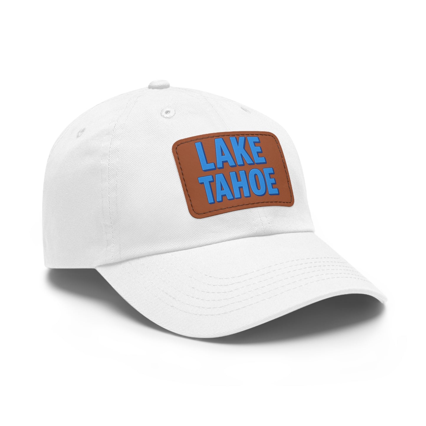 Lake Tahoe Dad Hat with Leather Patch (Rectangle)