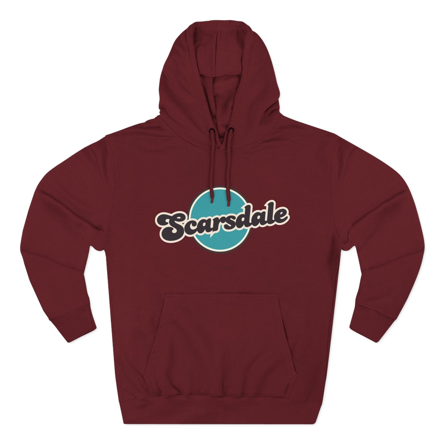 Scarsdale Retro Vibe Hoodie for Casual Days, Streetwear, Unisex Gift, Cozy Layering Apparel, Scarsdale Design Hoodie