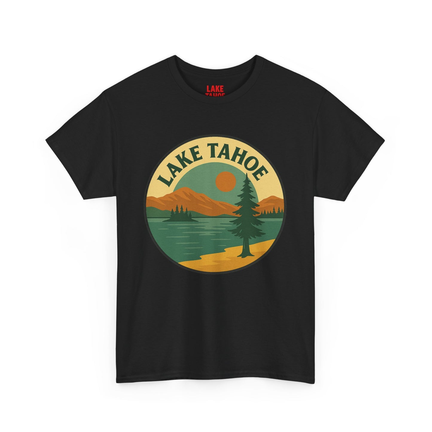 Lake Tahoe Graphic Tee | Unisex Heavy Cotton T-Shirt, Nature Lover Gift, Lake Adventure Shirt, Outdoor Apparel, Vintage Lake Design