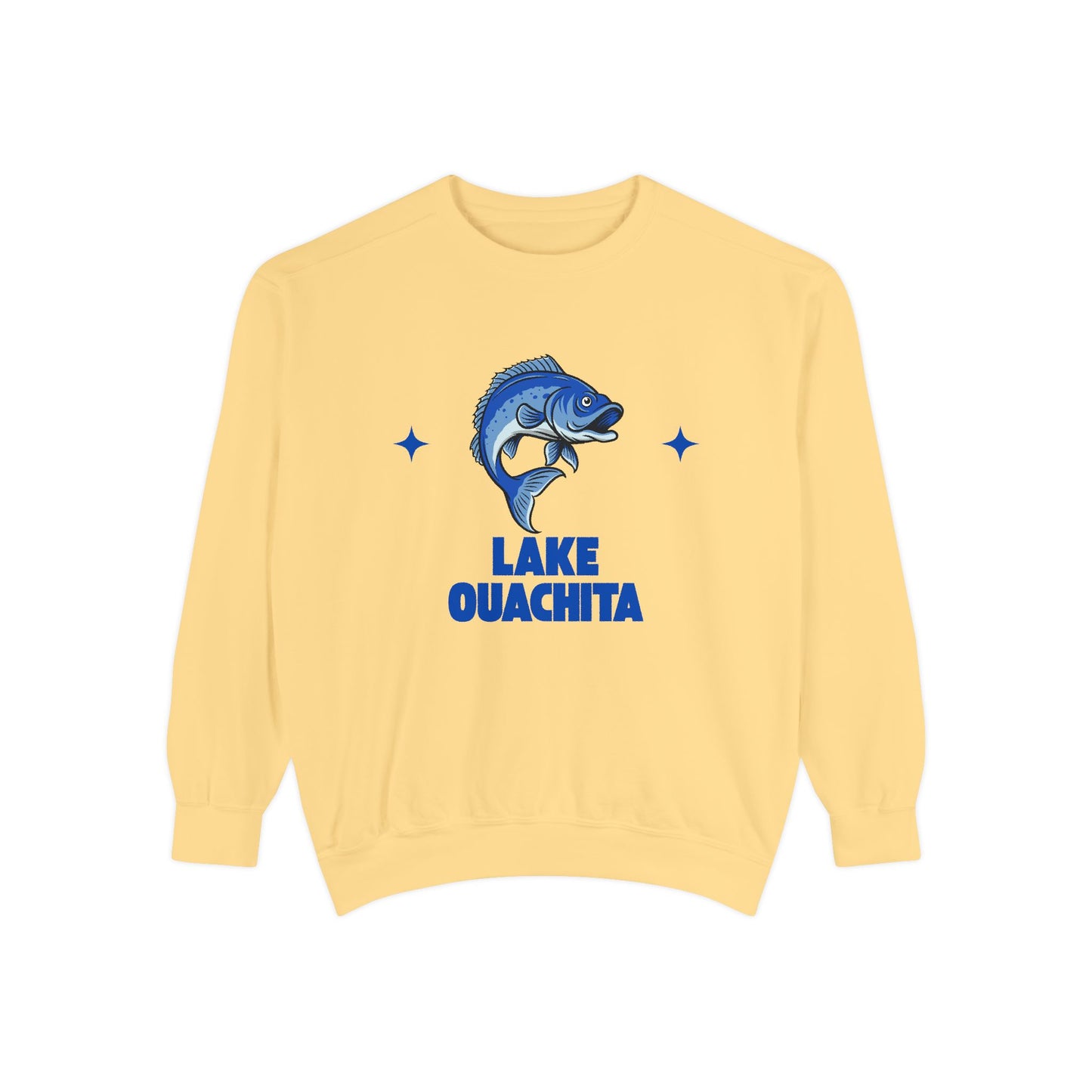 Lake Ouachita Fish Design Unisex Sweatshirt | Cozy Fishing Apparel, Casual Wear, Gift for Anglers, Lake Day Outfit, Nature Lovers Sweatshirt