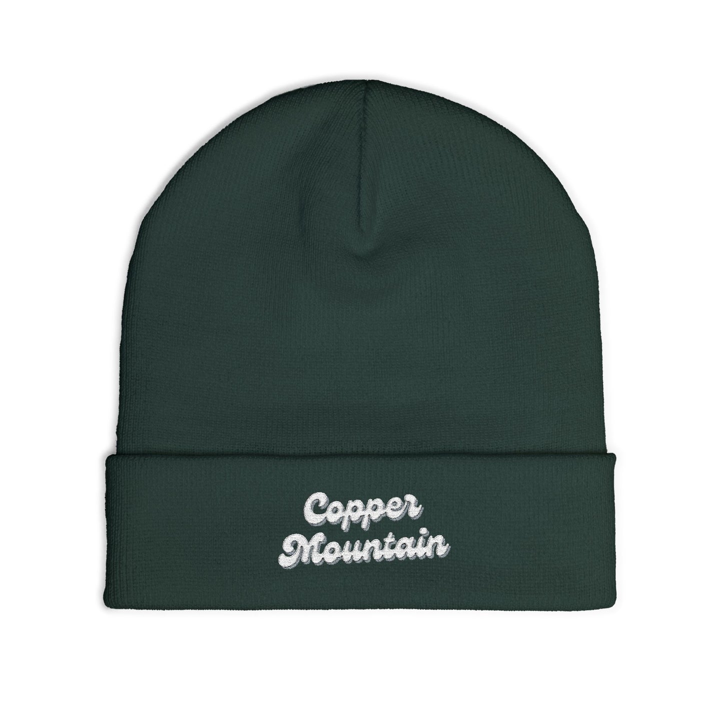 Copper Mountain Cozy Embroidered Knit Beanie | Winter Hat, Casual Fashion Accessory, Gift for Him/Her, Cozy Style, Outdoor Wear