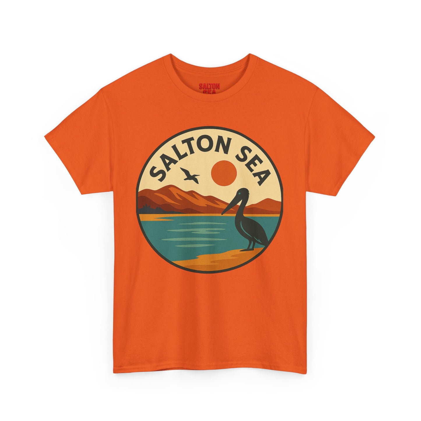Salton Sea Graphic Tee | Unisex Heavy Cotton T-Shirt, Nature Lover Gift, Lake Adventure Shirt, Outdoor Apparel, Vintage Lake Design