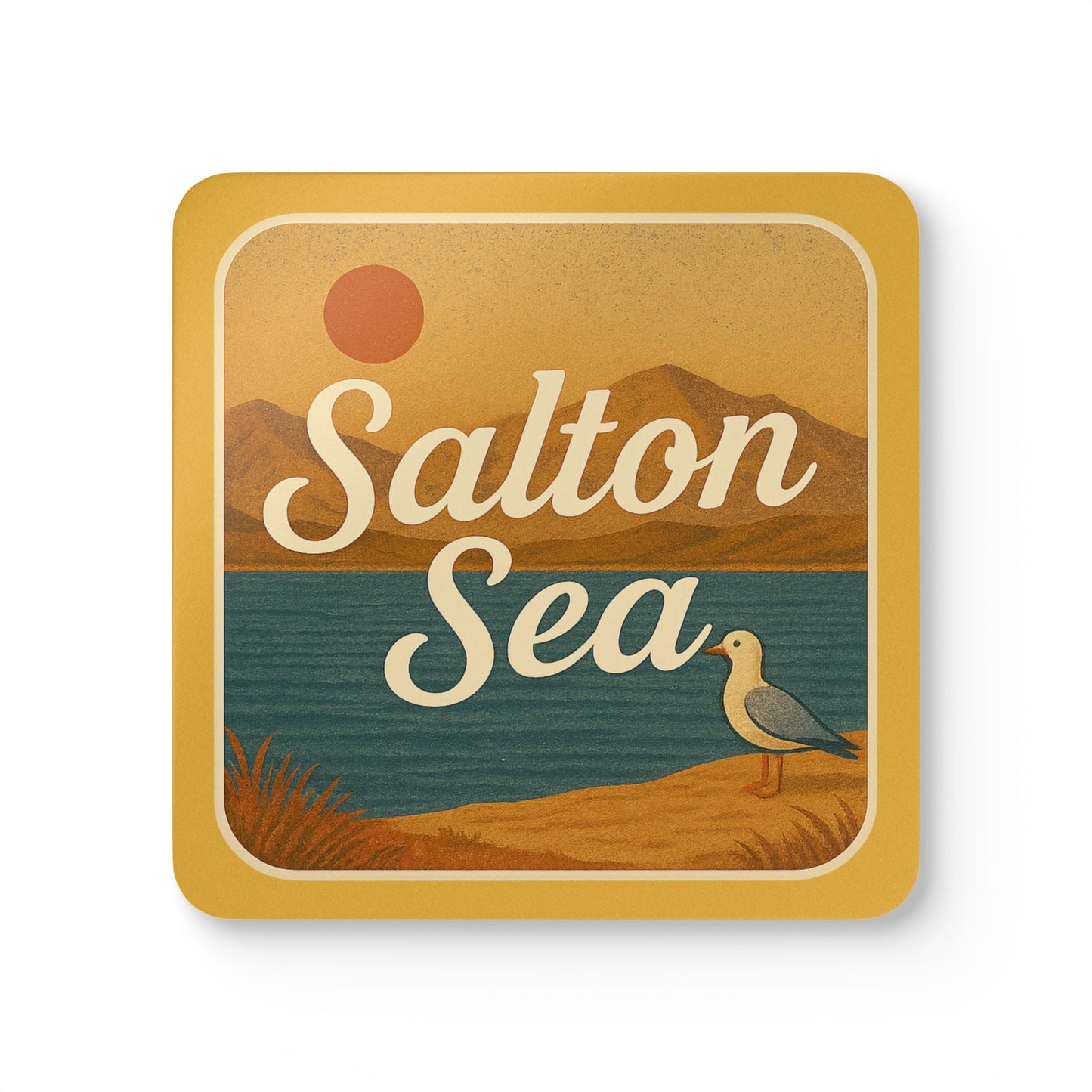 Salton Sea Rustic Cork Coaster Set, Nature Decor, Coasters, Cabin Decor, Gift for Homeowners, Scenic Coasters