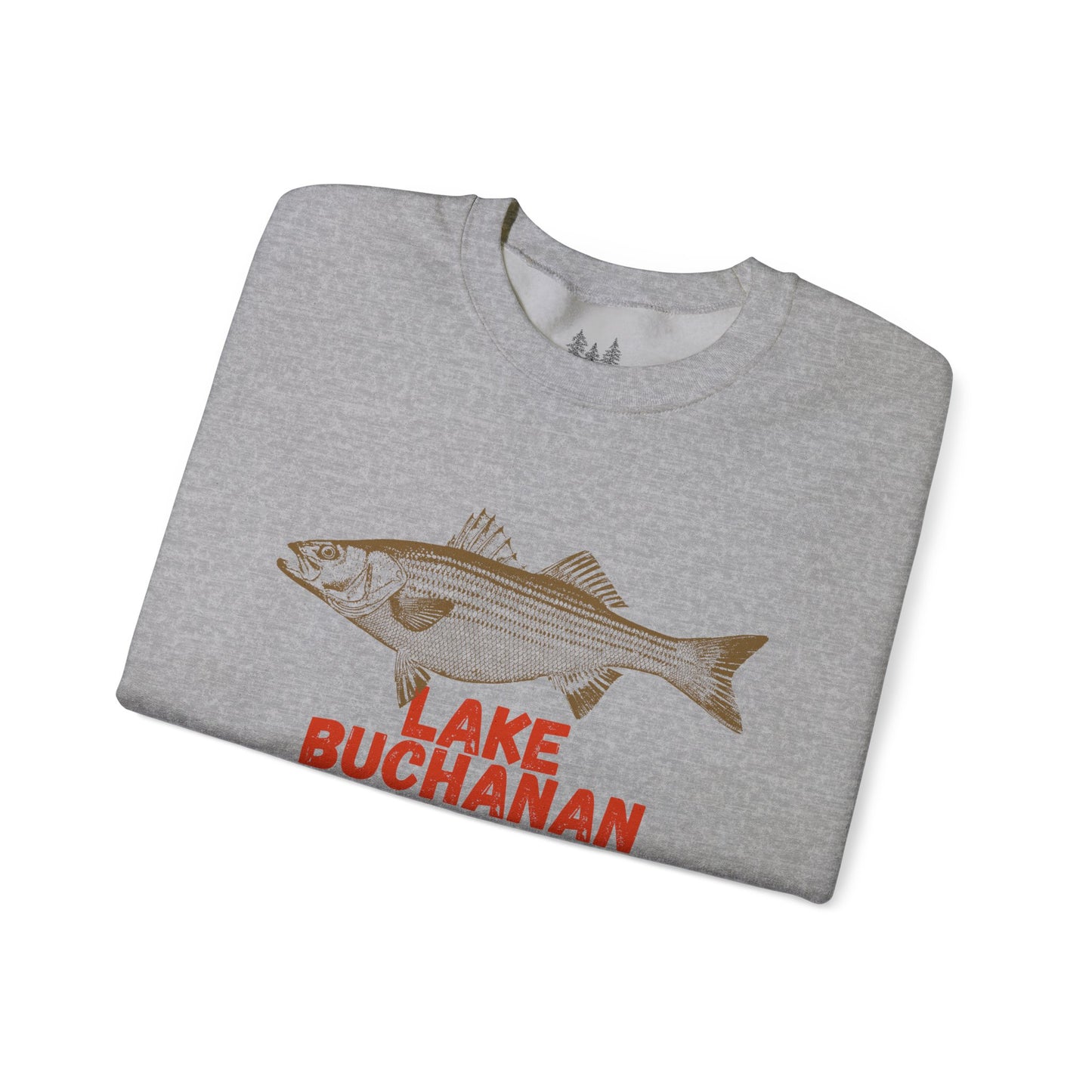 Lake Buchanan Fishing Sweatshirt, Unisex Crewneck, Casual Wear, Gift for Fishermen, Outdoor Apparel, Lake House Cozy