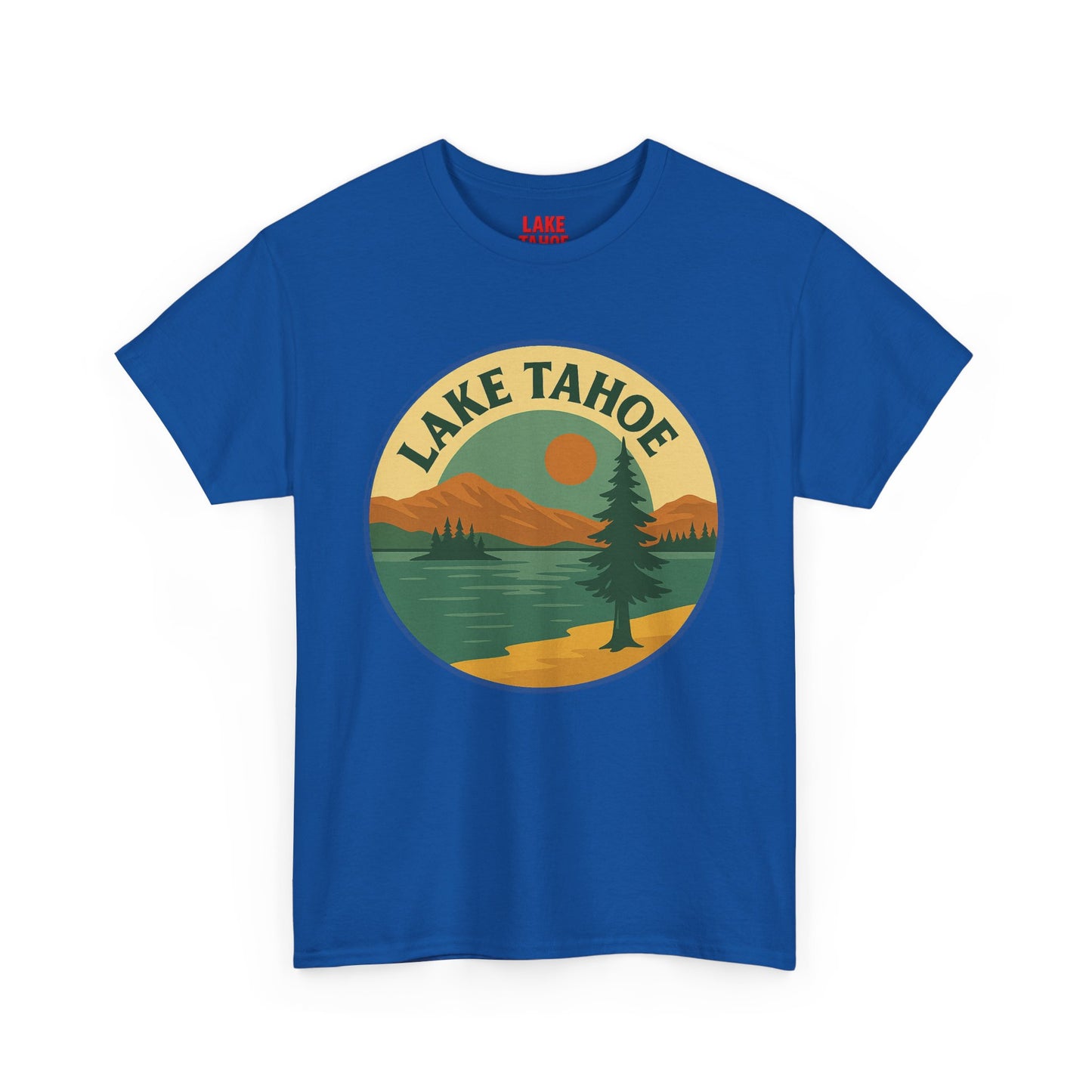 Lake Tahoe Graphic Tee | Unisex Heavy Cotton T-Shirt, Nature Lover Gift, Lake Adventure Shirt, Outdoor Apparel, Vintage Lake Design