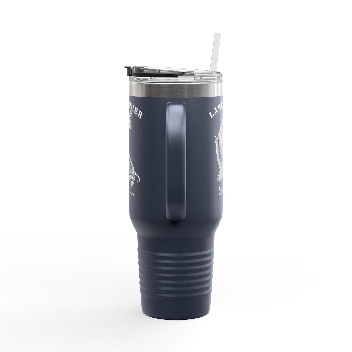 Lake Lanier Insulated Travel Mug, Summer Adventure Cup, Outdoor Coffee Tumbler, Fishing Gift, 40oz Drinkware
