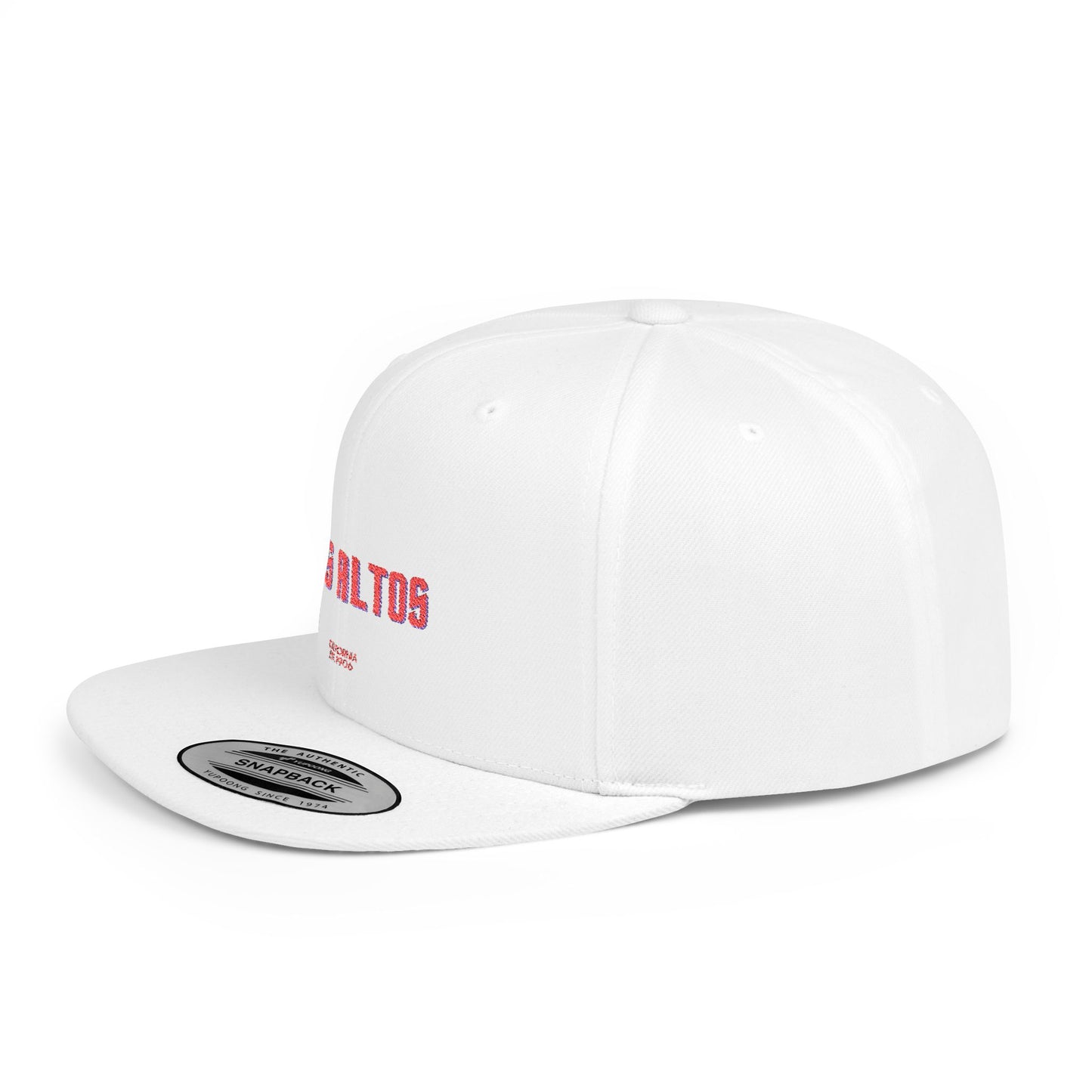 Los Altos Stylish Flat Bill Snapback Hat with Design, Perfect for Casual Outings, Streetwear, Gifts, Festivals, Everyday Wear