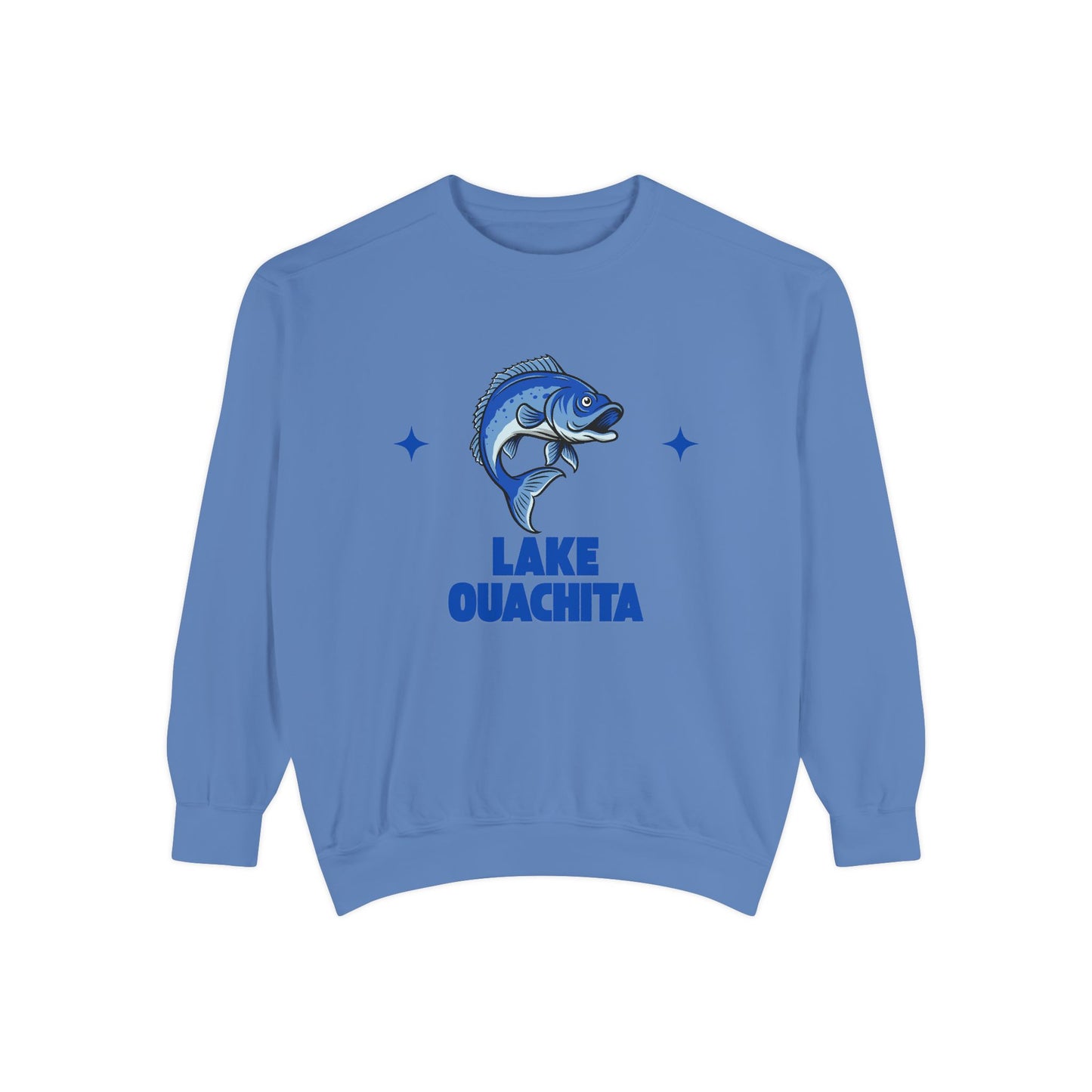 Lake Ouachita Fish Design Unisex Sweatshirt | Cozy Fishing Apparel, Casual Wear, Gift for Anglers, Lake Day Outfit, Nature Lovers Sweatshirt