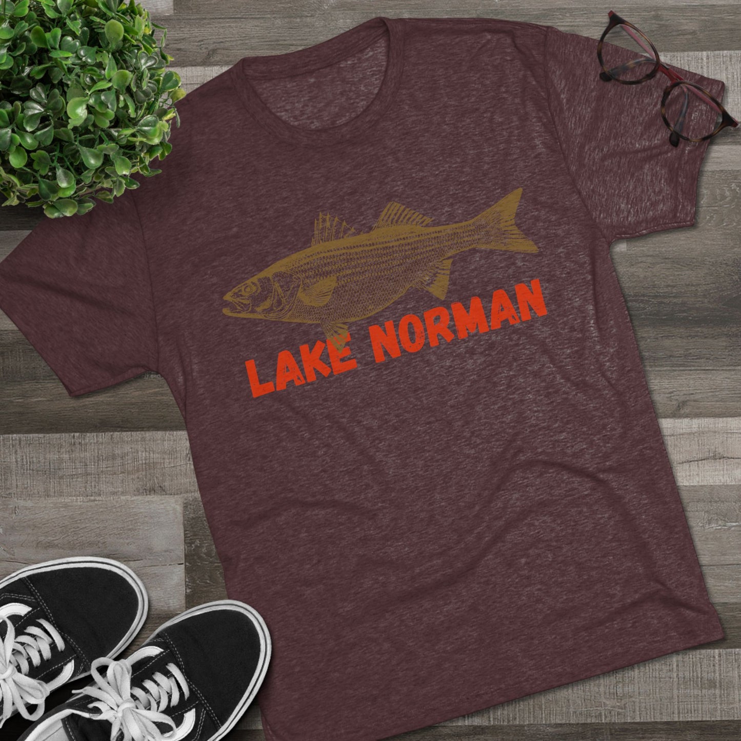 Lake Norman Fishing Tee, Unisex Crew Neck Shirt, Summer Lake Apparel, Gift for Fishermen, Outdoor Adventure T-Shirt, Lake House Style
