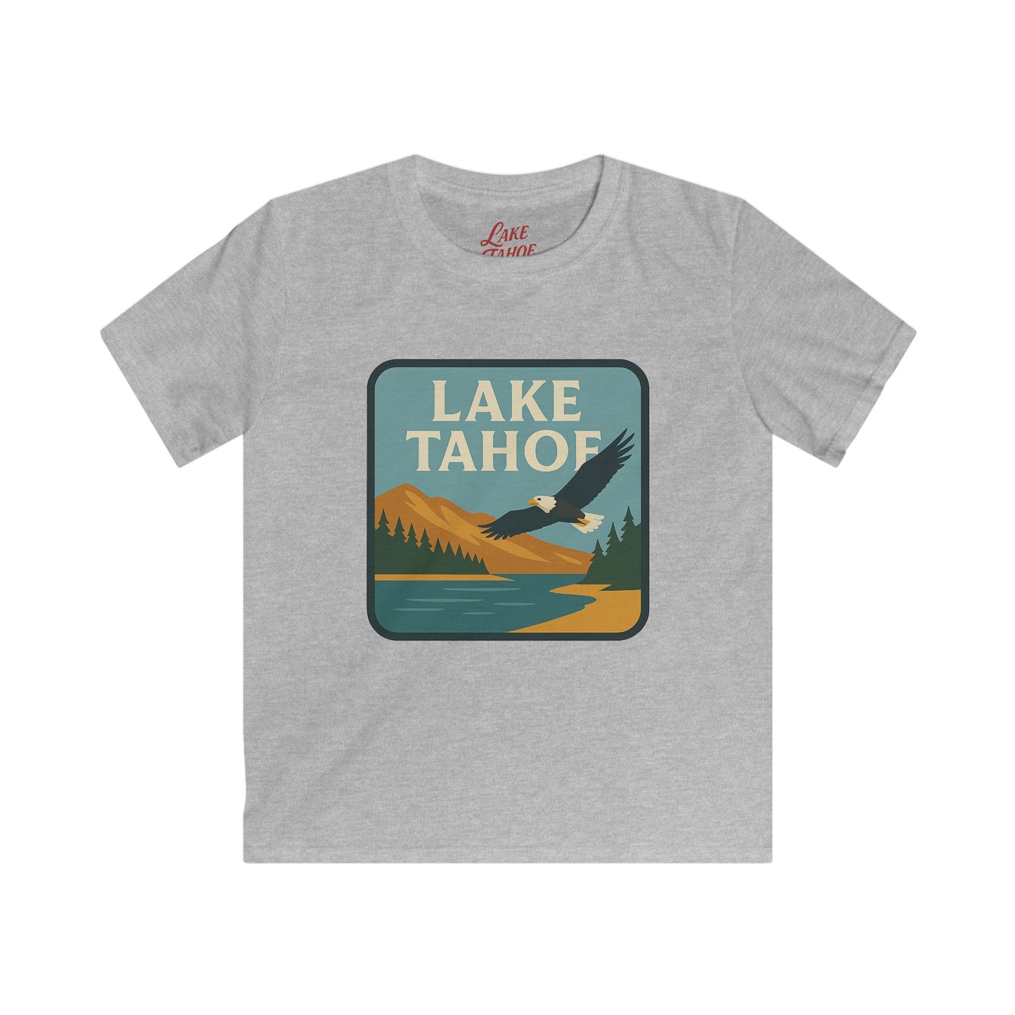 Lake Tahoe Kids Tee, Softstyle T-Shirt for Children, Summer Adventure Shirt, Lake House Gift, Outdoor Fun Apparel