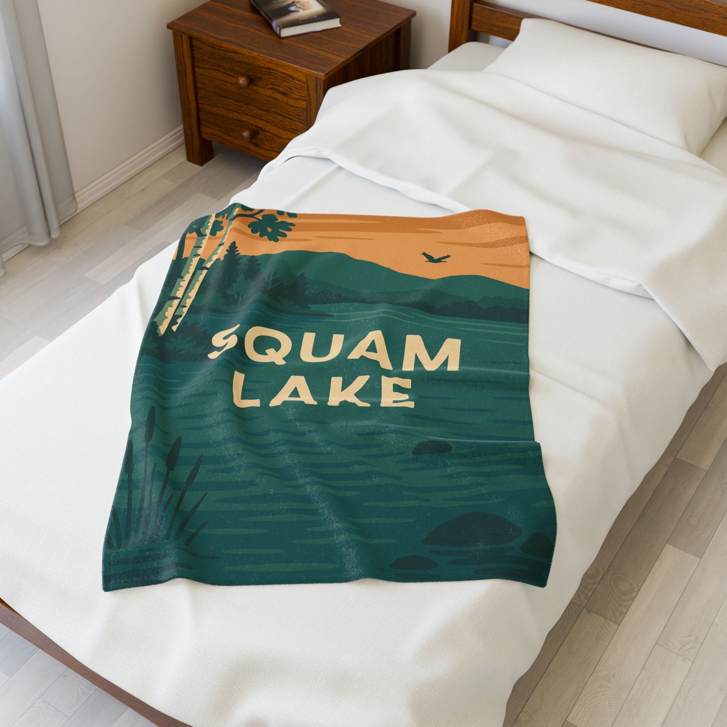 Squam Lake Velveteen Plush Blanket
