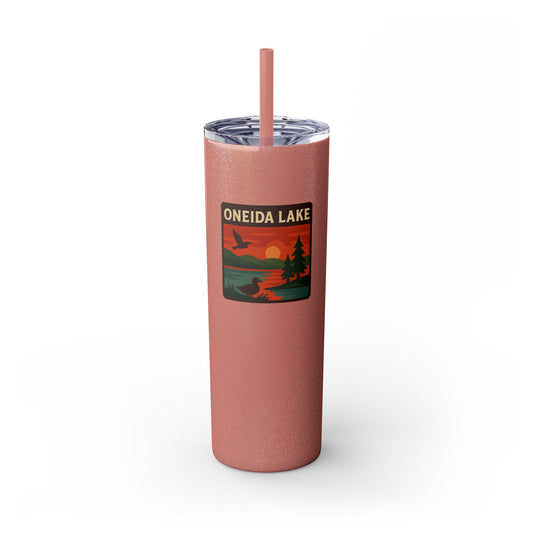 Oneida Lake Skinny Tumbler - 20oz Travel Mug, Eco-Friendly Drinkware for Adventurers, Ideal for Camping, Picnics, and Daily Hydration