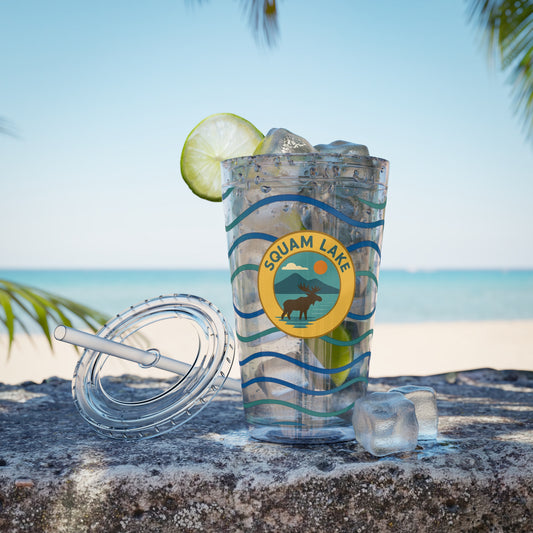 Sunsplash Tumbler, 16oz Clear Drink Cup for Outdoor Adventures, Customizable Travel Mug, Perfect for Summer Fun, Eco-Friendly Beverage [...]