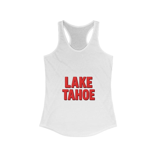 Lake Tahoe Women's Racerback Tank, Summer Top, Beachwear, Travel Tee, Outdoor Workouts, Casual Fashion
