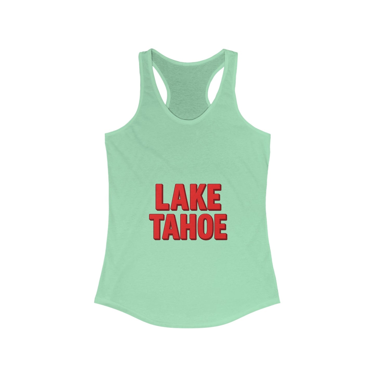 Lake Tahoe Women's Racerback Tank, Summer Top, Beachwear, Travel Tee, Outdoor Workouts, Casual Fashion