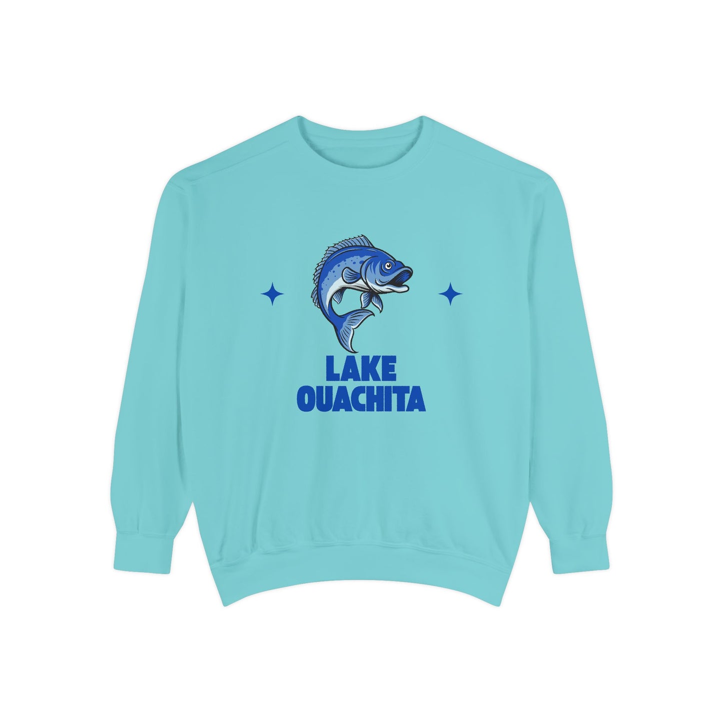 Lake Ouachita Fish Design Unisex Sweatshirt | Cozy Fishing Apparel, Casual Wear, Gift for Anglers, Lake Day Outfit, Nature Lovers Sweatshirt