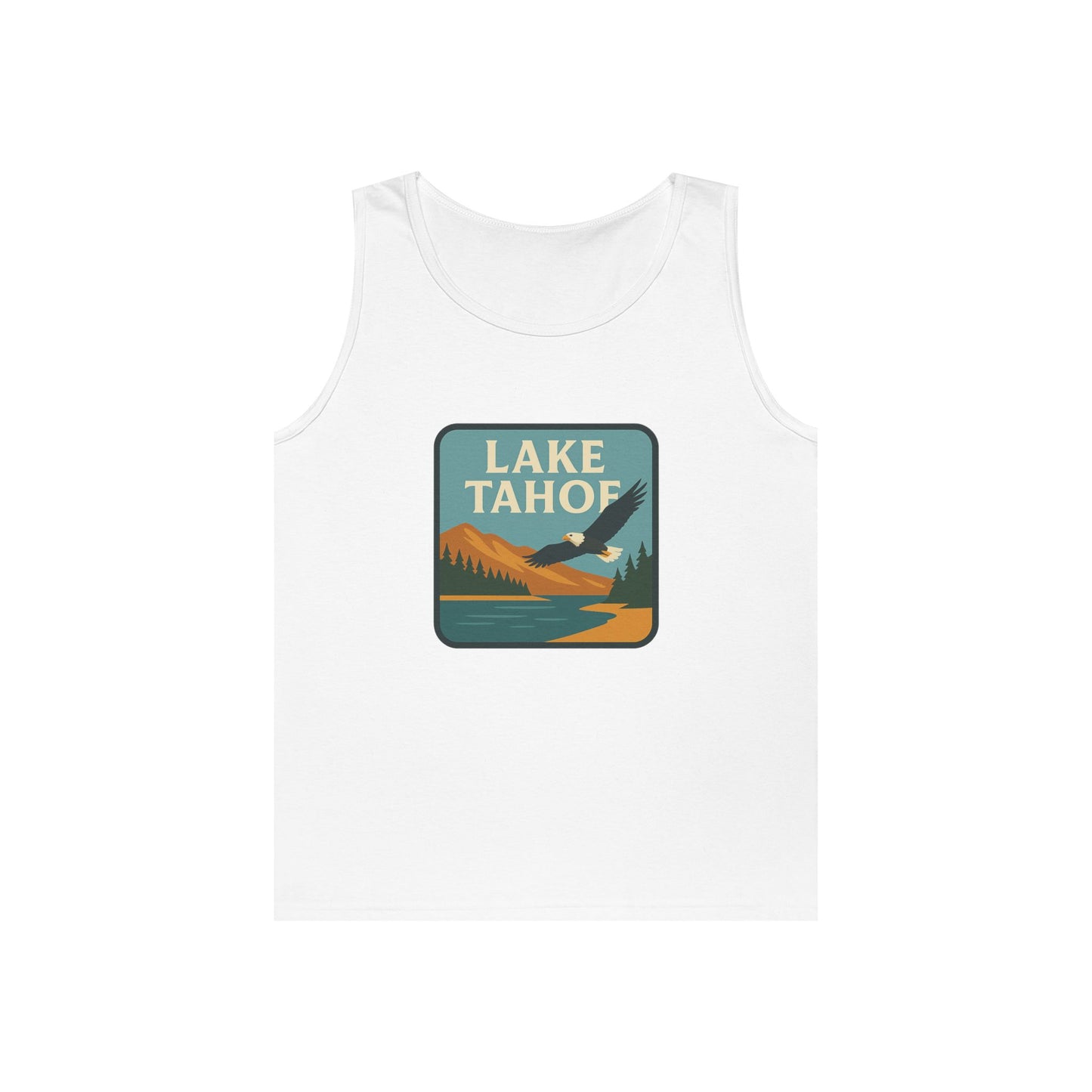 Lake Tahoe Vintage Unisex Heavy Cotton Tank Top, Summer Shirt, Lake Apparel, Outdoor Activity, Gift for Nature Lovers