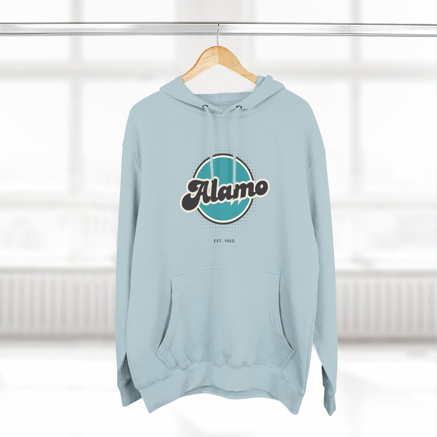 Alamo Retro Vibe Hoodie for Casual Days, Streetwear, Unisex Gift, Cozy Layering Apparel