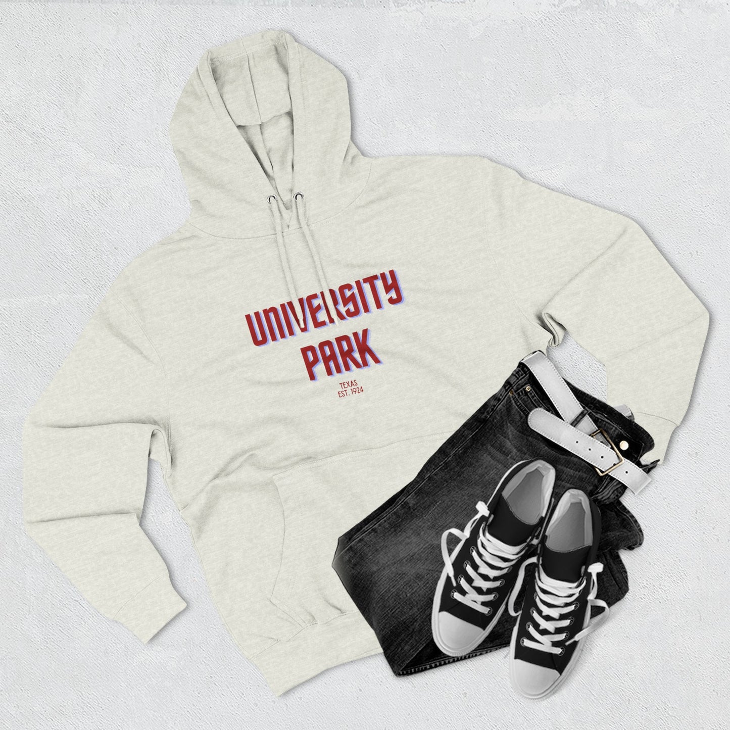 University Park Fleece Hoodie, Casual Sweatshirt, Cozy Layering Piece, Perfect Gift for All Occasions, Stylish Streetwear