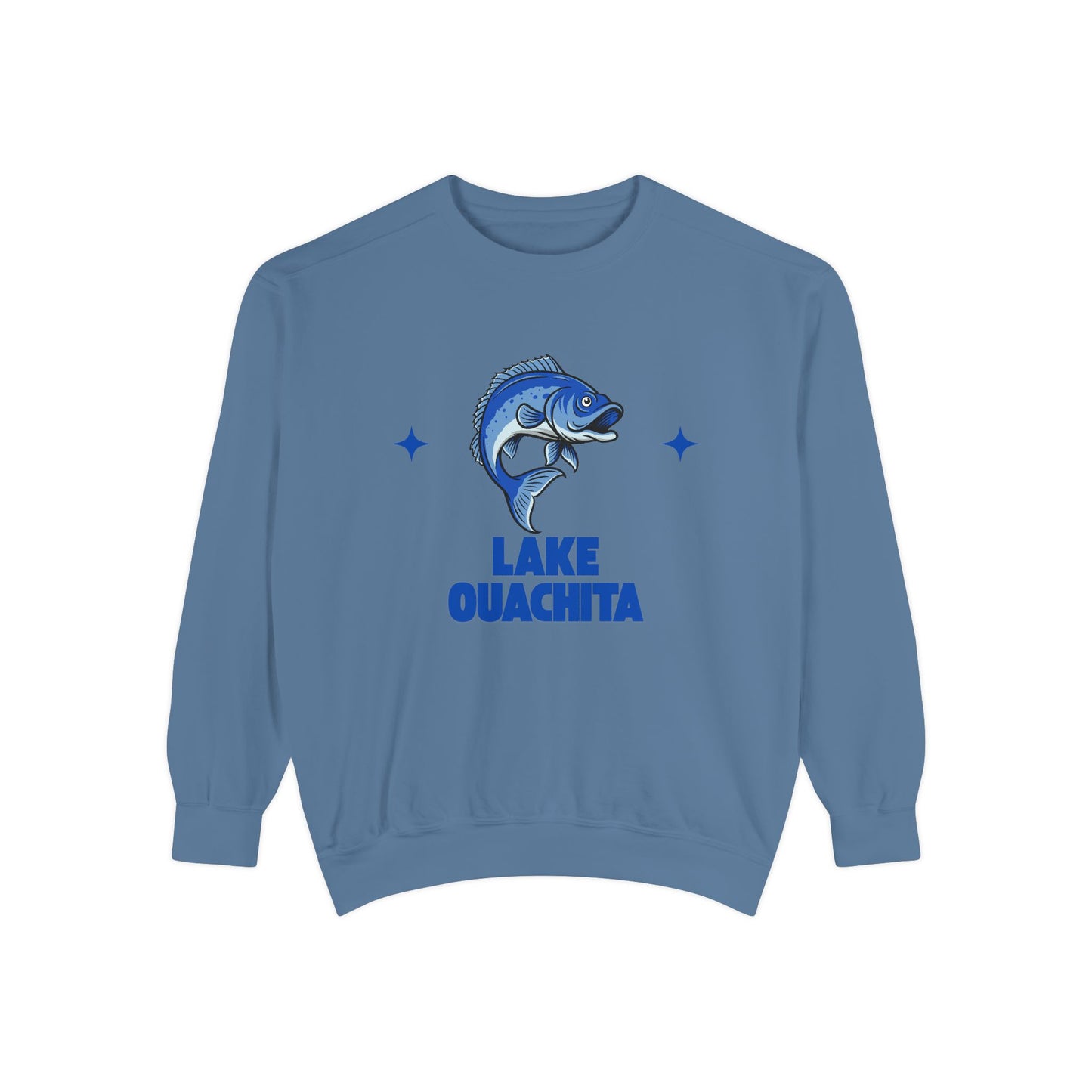 Lake Ouachita Fish Design Unisex Sweatshirt | Cozy Fishing Apparel, Casual Wear, Gift for Anglers, Lake Day Outfit, Nature Lovers Sweatshirt