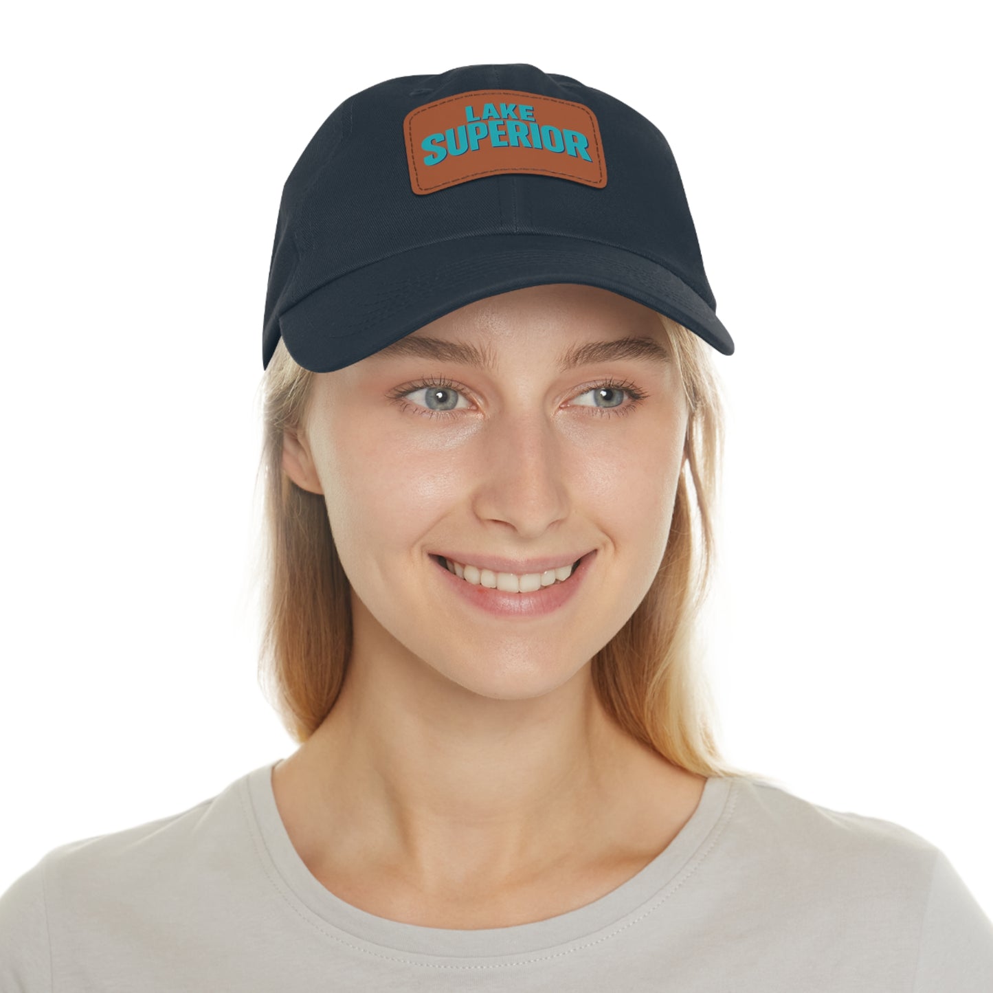 Lake Superior Dad Hat with Leather Patch (Rectangle)