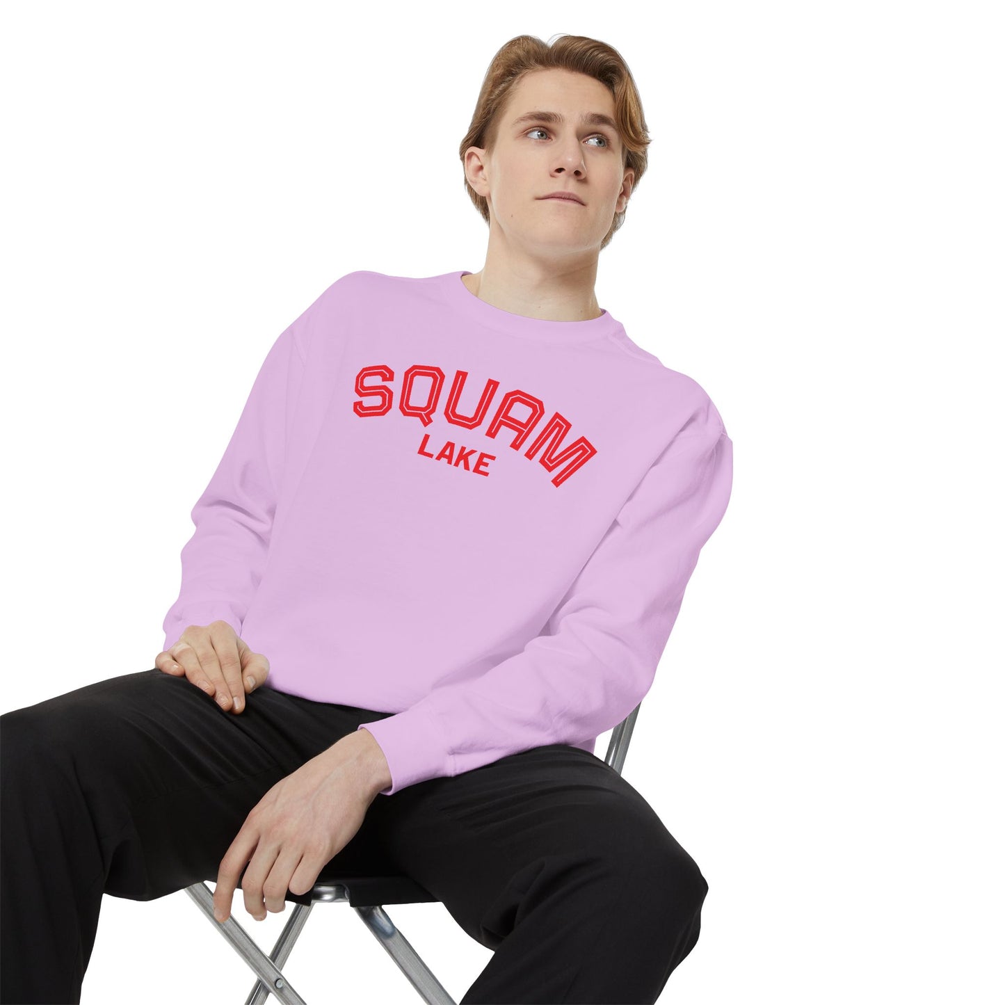 Squam Lake Unisex Garment-Dyed Sweatshirt, Cozy Casual Wear, Perfect for Lakeside Gatherings, Great for Fall, Gift for Nature Lovers
