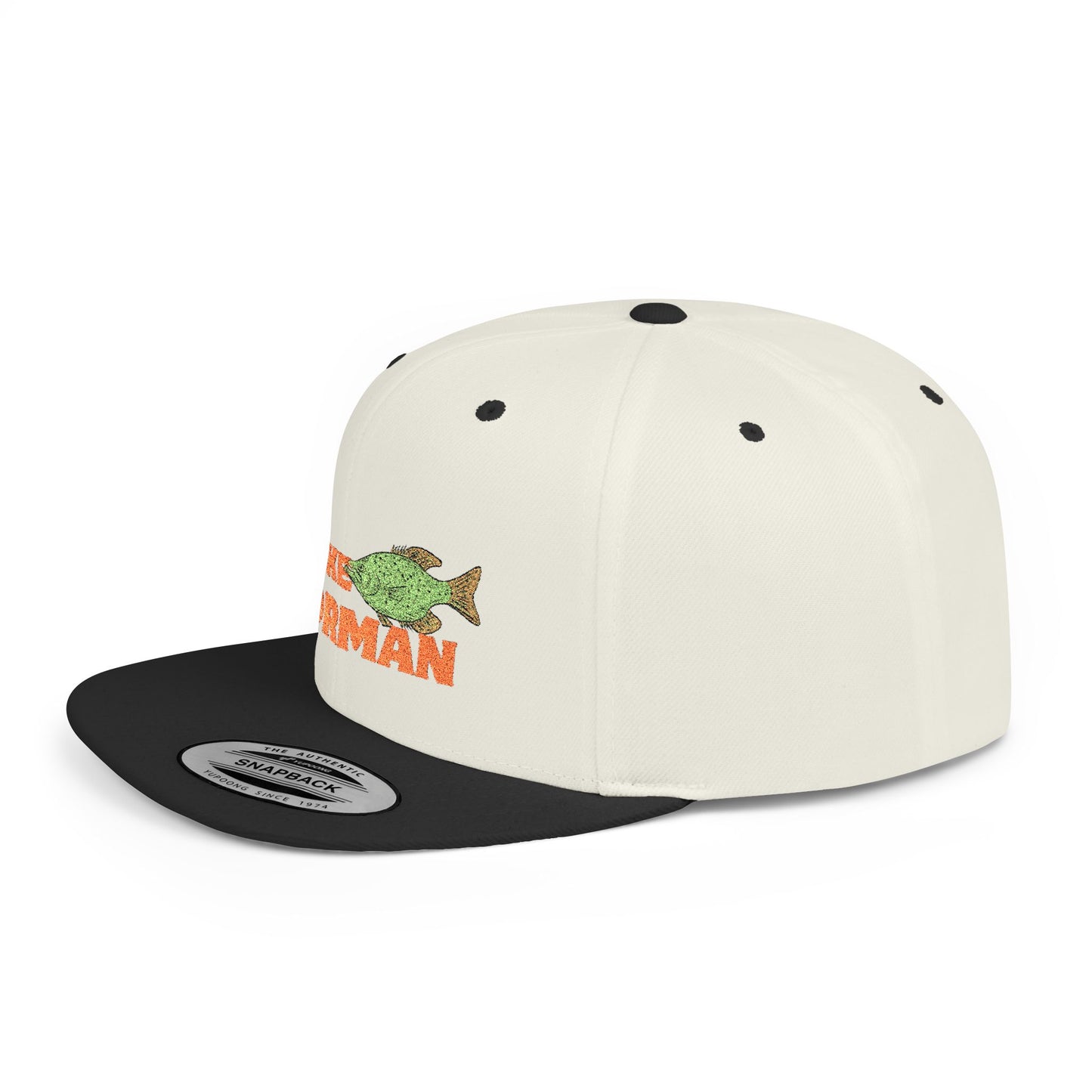 Lake Norman Fish Flat Bill Snapback Hat, Fishing Cap, Outdoor Gear, Lake House Gift, Summer Accessories, Stylish Headwear