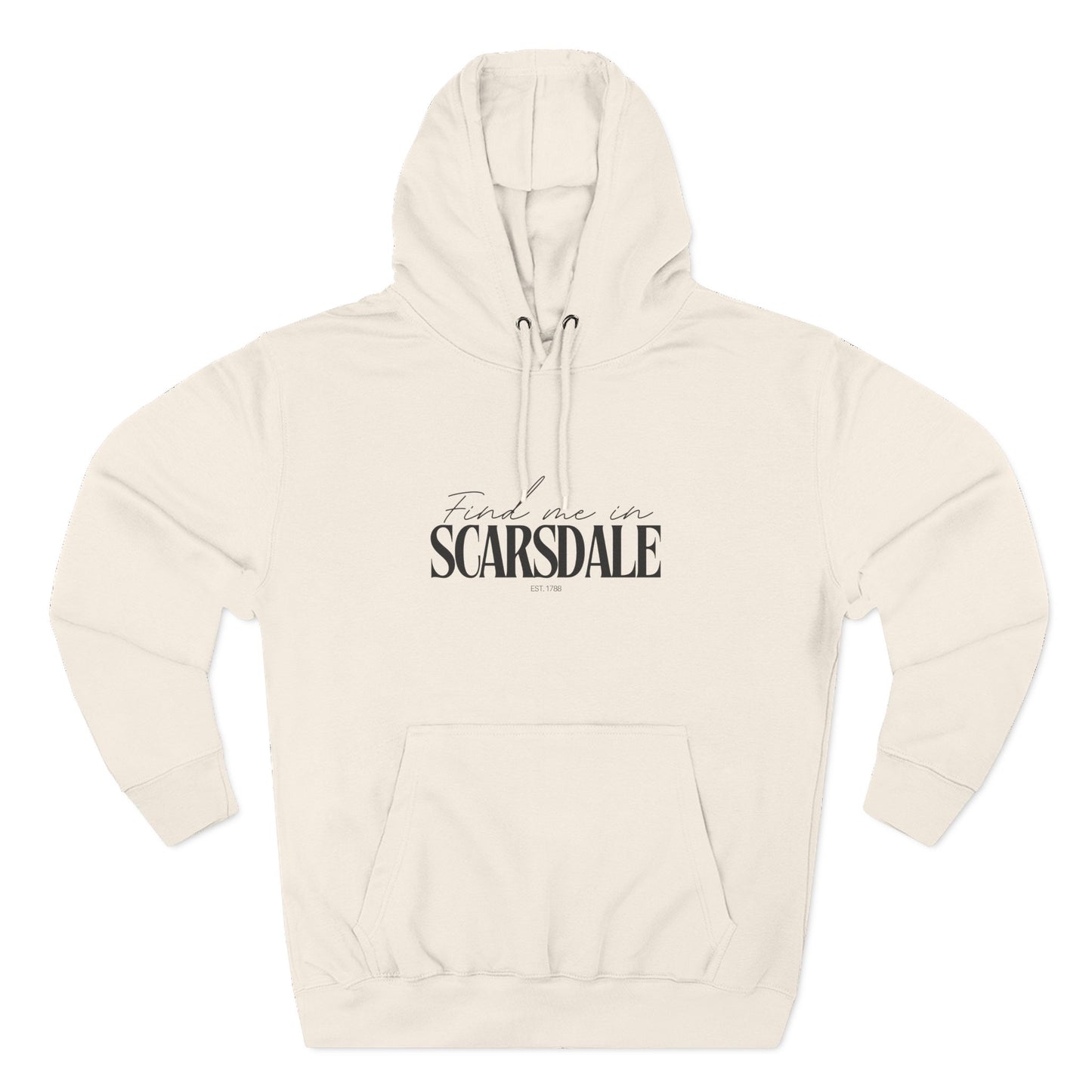Scarsdale Stylish Three-Panel Fleece Hoodie for Everyday Comfort, Personalized Gift, Casual Wear, Unisex Hoodie, Cozy Fashion