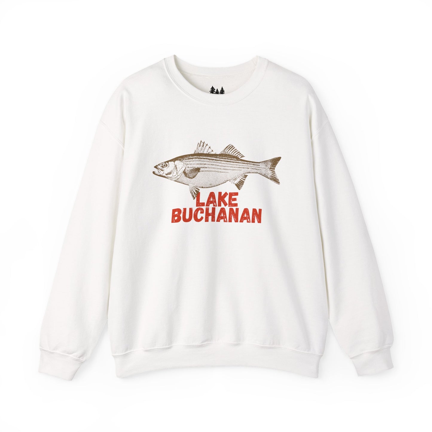 Lake Buchanan Fishing Sweatshirt, Unisex Crewneck, Casual Wear, Gift for Fishermen, Outdoor Apparel, Lake House Cozy