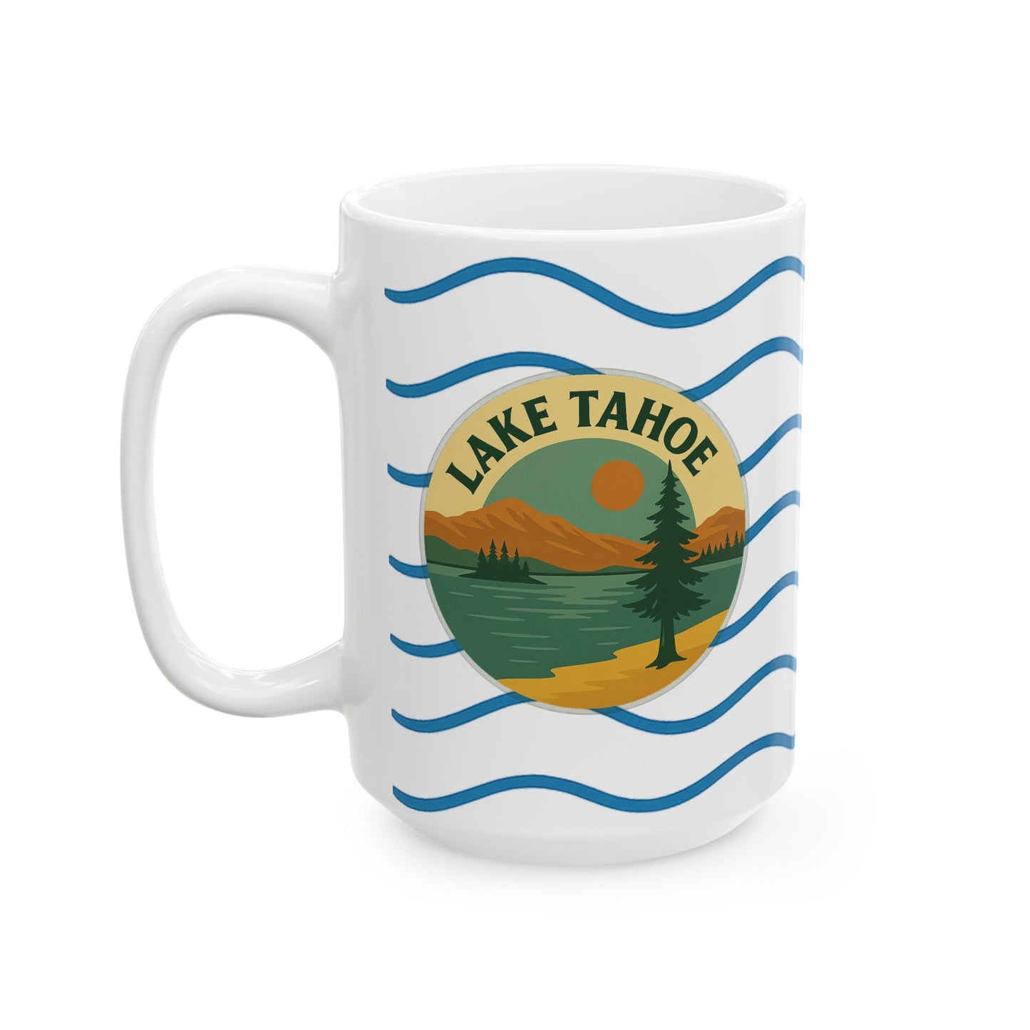 Lake Tahoe Serene Sunrise Ceramic Mug - Perfect for Coffee Lovers, Gift for Nature Enthusiasts, Beach Lover's Delight, Ocean Vibes, Relaxation