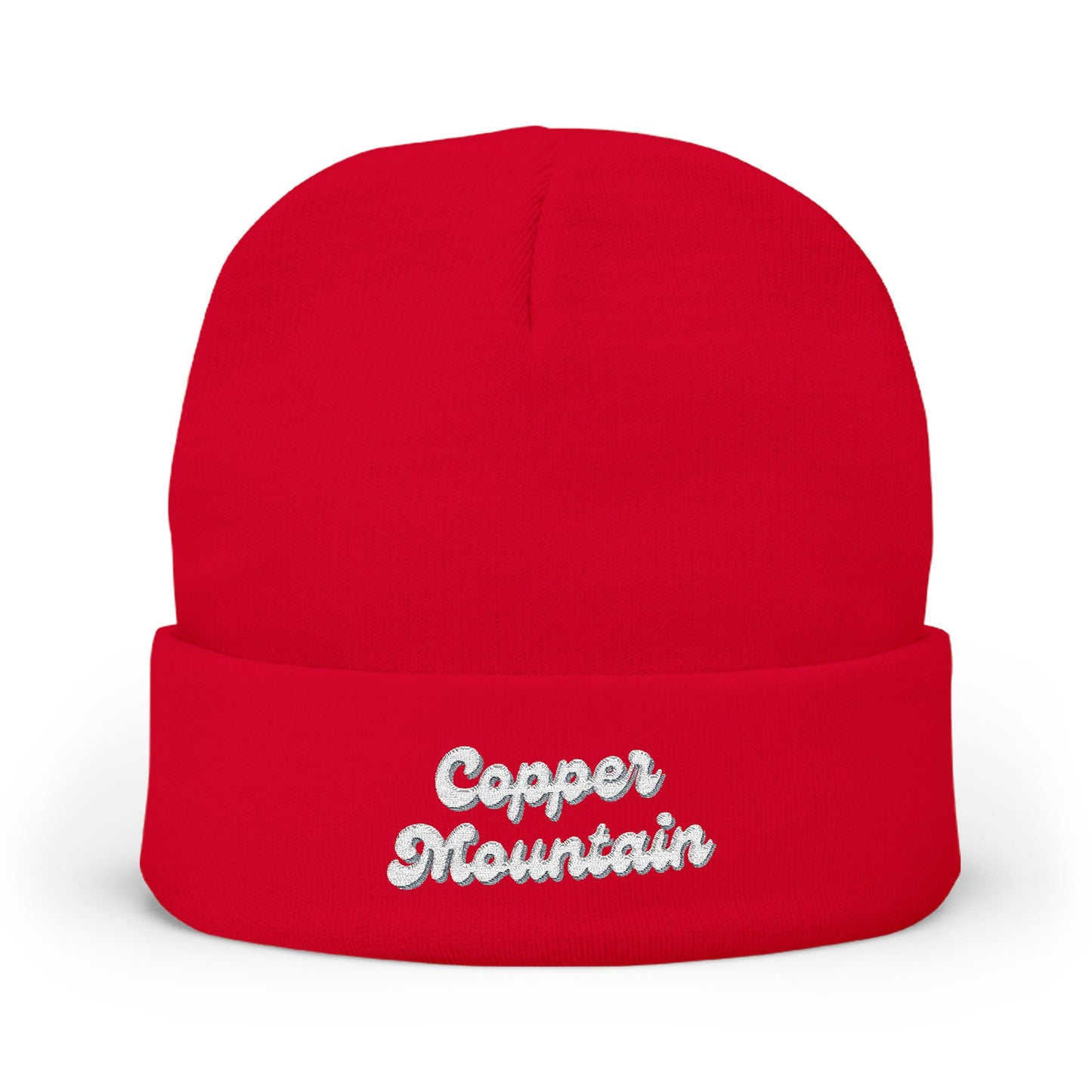Copper Mountain Cozy Embroidered Knit Beanie | Winter Hat, Casual Fashion Accessory, Gift for Him/Her, Cozy Style, Outdoor Wear