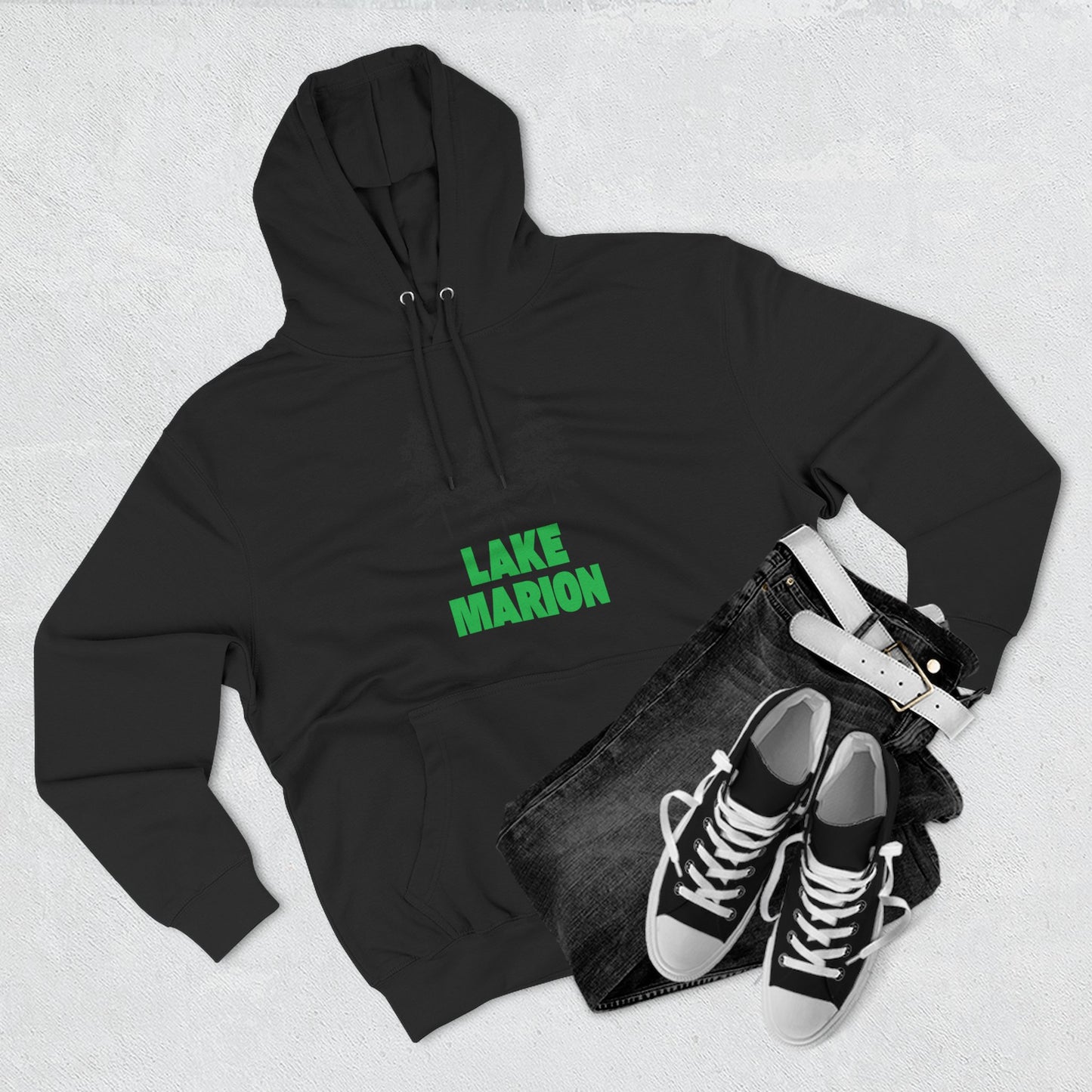 Lake Marion Fleece Hoodie, Cozy Sweatshirt, Outdoor Adventure Wear, Unique Gift for Lake Lovers, Perfect for Fall and Winter