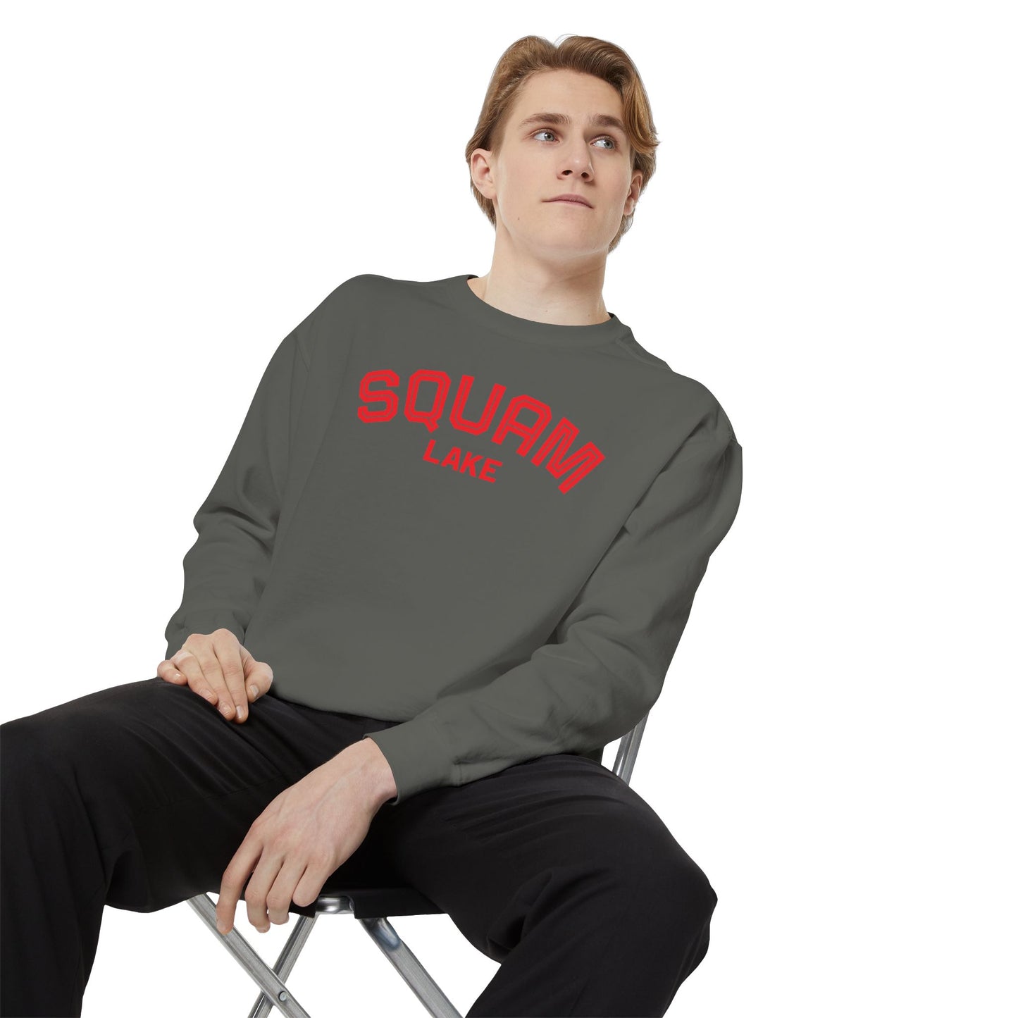 Squam Lake Unisex Garment-Dyed Sweatshirt, Cozy Casual Wear, Perfect for Lakeside Gatherings, Great for Fall, Gift for Nature Lovers