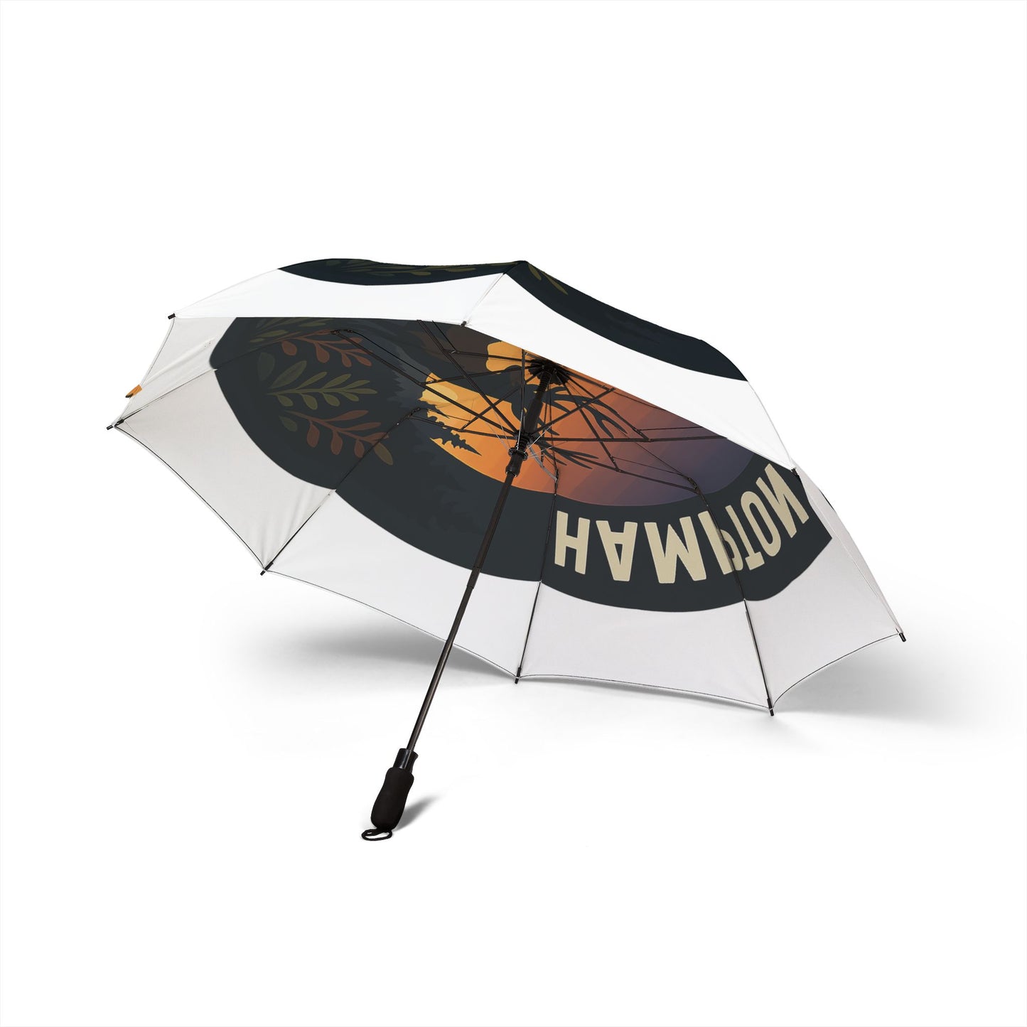 Hampton Lake Semi-Automatic Foldable Umbrella, Travel Umbrella, Outdoor Gear, Gifts for Nature Lovers, Rainy Day Essential