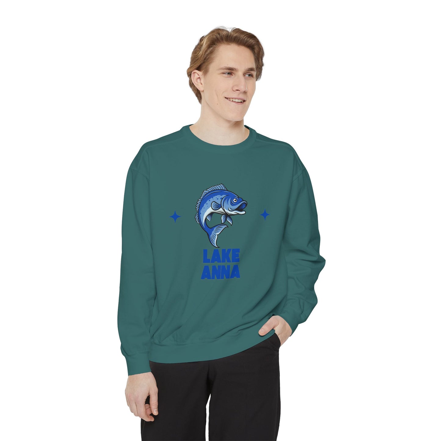 Lake Anna Fish Design Unisex Sweatshirt | Cozy Fishing Apparel, Casual Wear, Gift for Anglers, Lake Day Outfit, Nature Lovers Sweatshirt