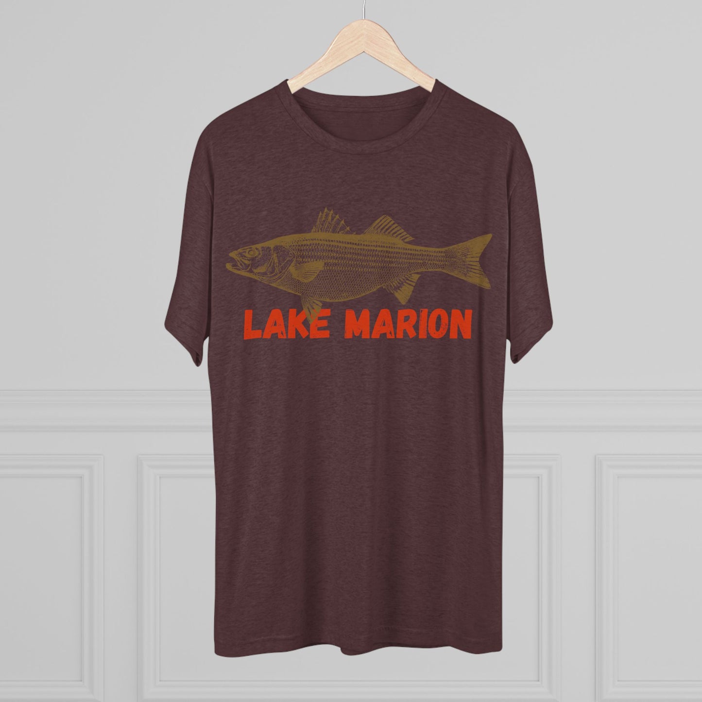 Lake Marion Fishing Tee, Unisex Crew Neck Shirt, Summer Lake Apparel, Gift for Fishermen, Outdoor Adventure T-Shirt, Lake House Style