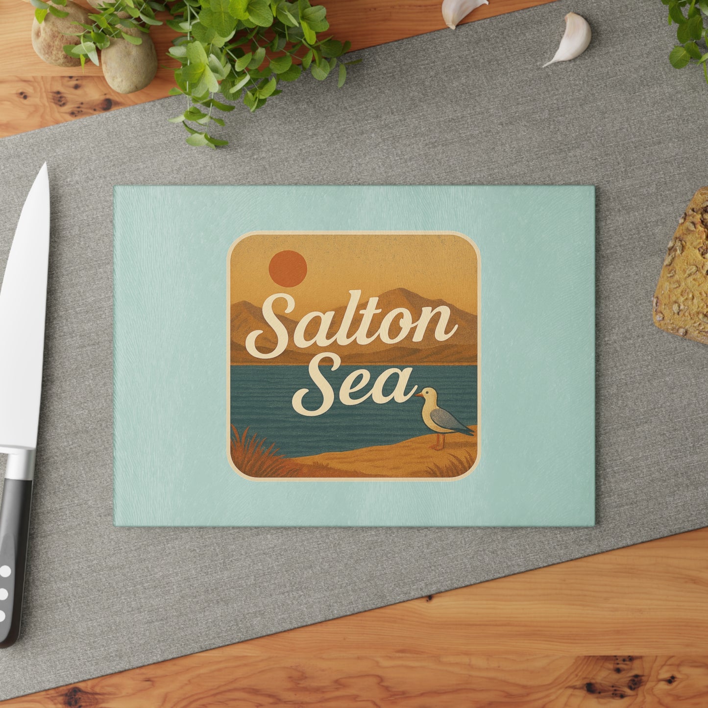 Salton Sea Glass Cutting Board